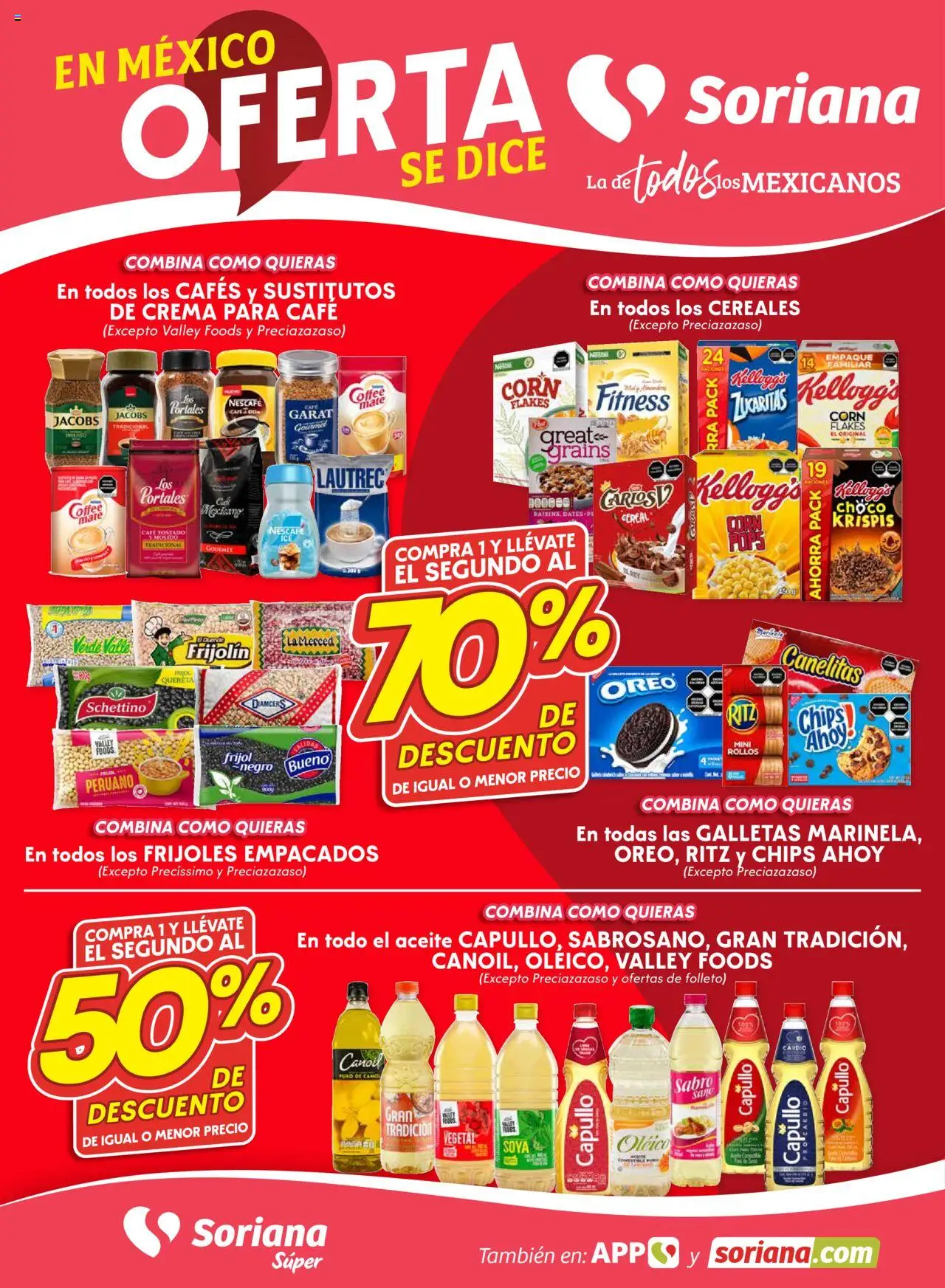 Fin de Semana Súper: Ags, Nay, Jal, Qro, Col, Mich, Gto, Hgo, Tlax, Mor, Pue, Gro, Oax, Edo. de Mex, Valle de México, Zac y SLP Soriana y sus promociones válidas desde el 01/08/2025 - Número de página 1