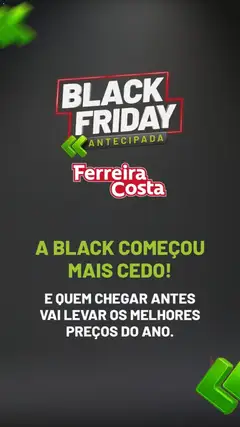 Pré-Visualização do folheto "Black Friday" da loja Ferreira Costa válido a partir de 02/11/2025
