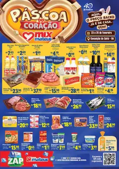 Pré-Visualização do folheto "Ofertas Páscoa do Coração" da loja Mateus válido a partir de 23/02/2026