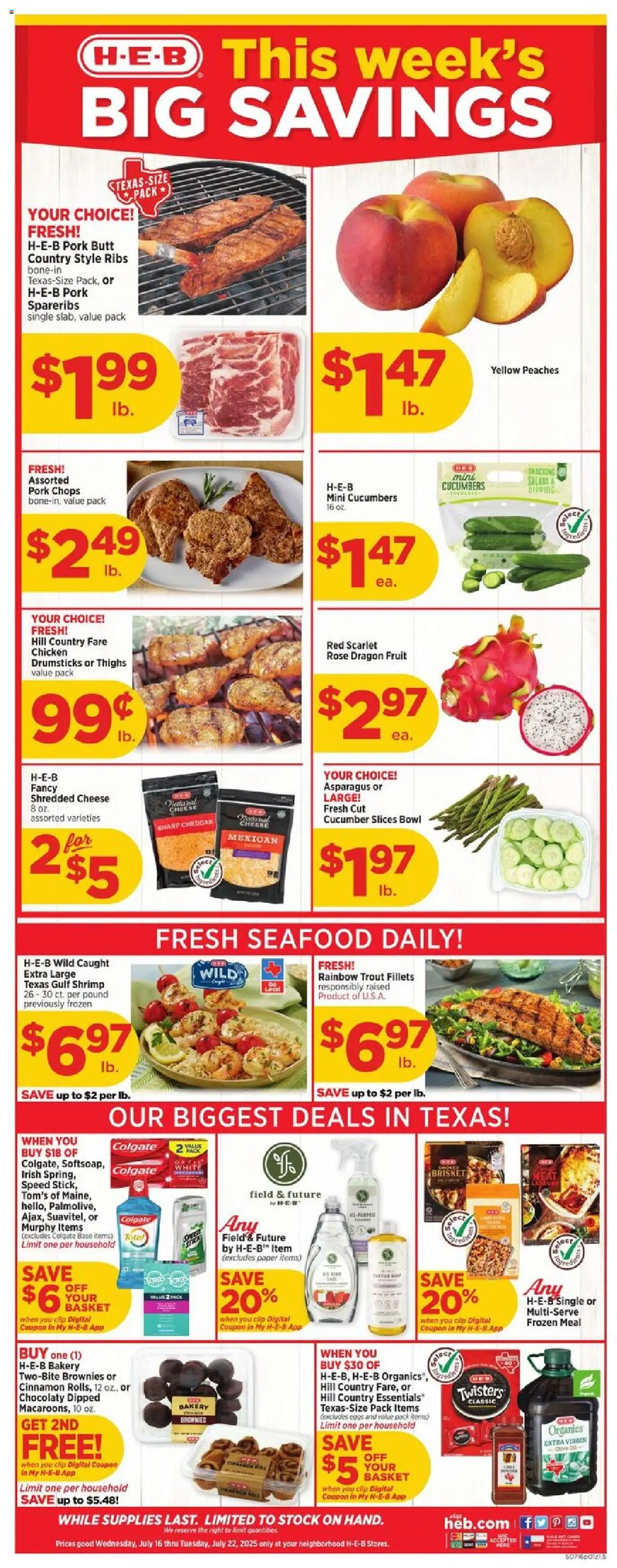H-E-B Weekly Ad from 07/16/2025 - Flyer - Page number 1