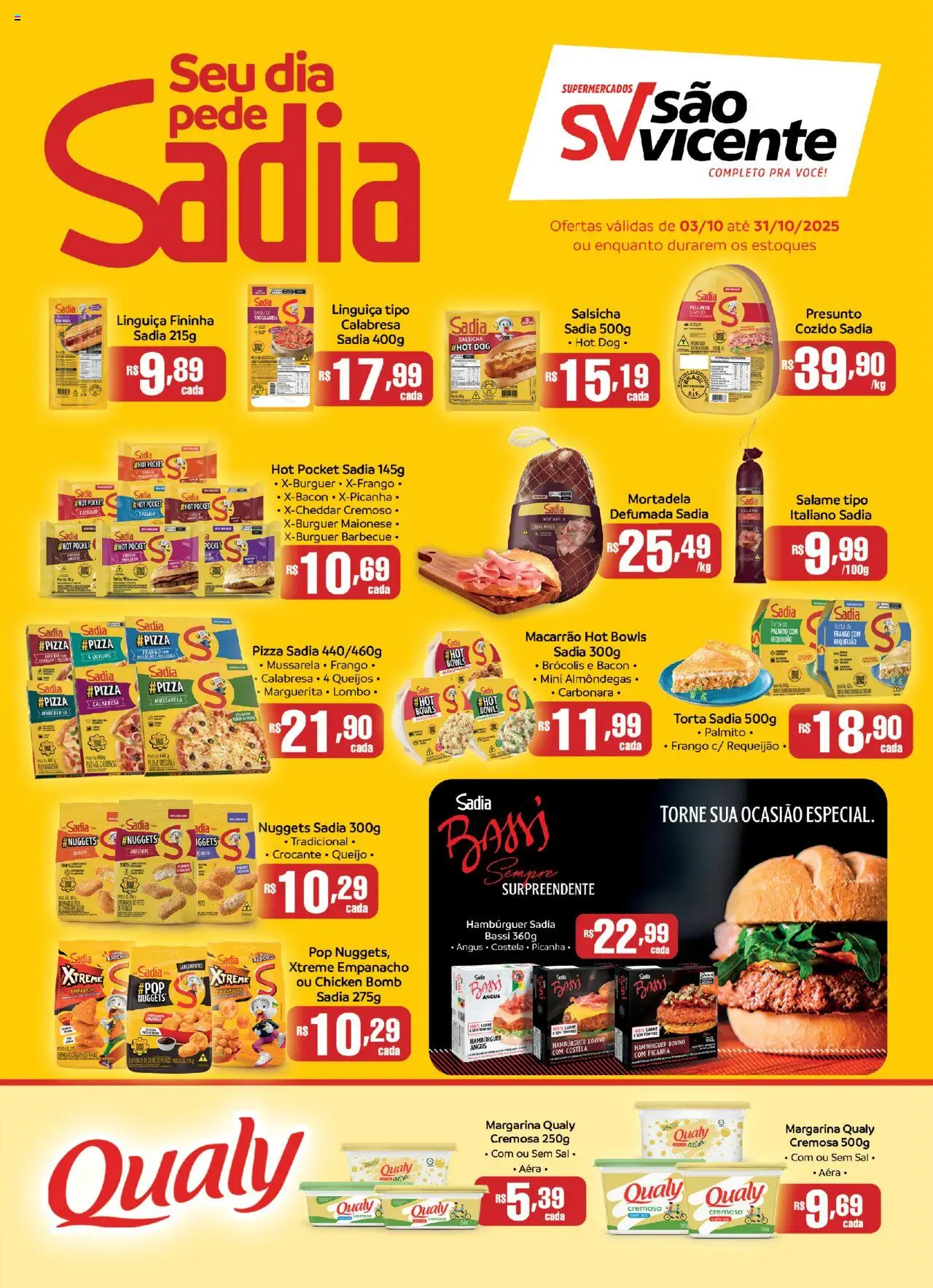 Supermercados São Vicente folheto "Ofertas Sadia" válido a partir de 03/10/2025 - número de página 1