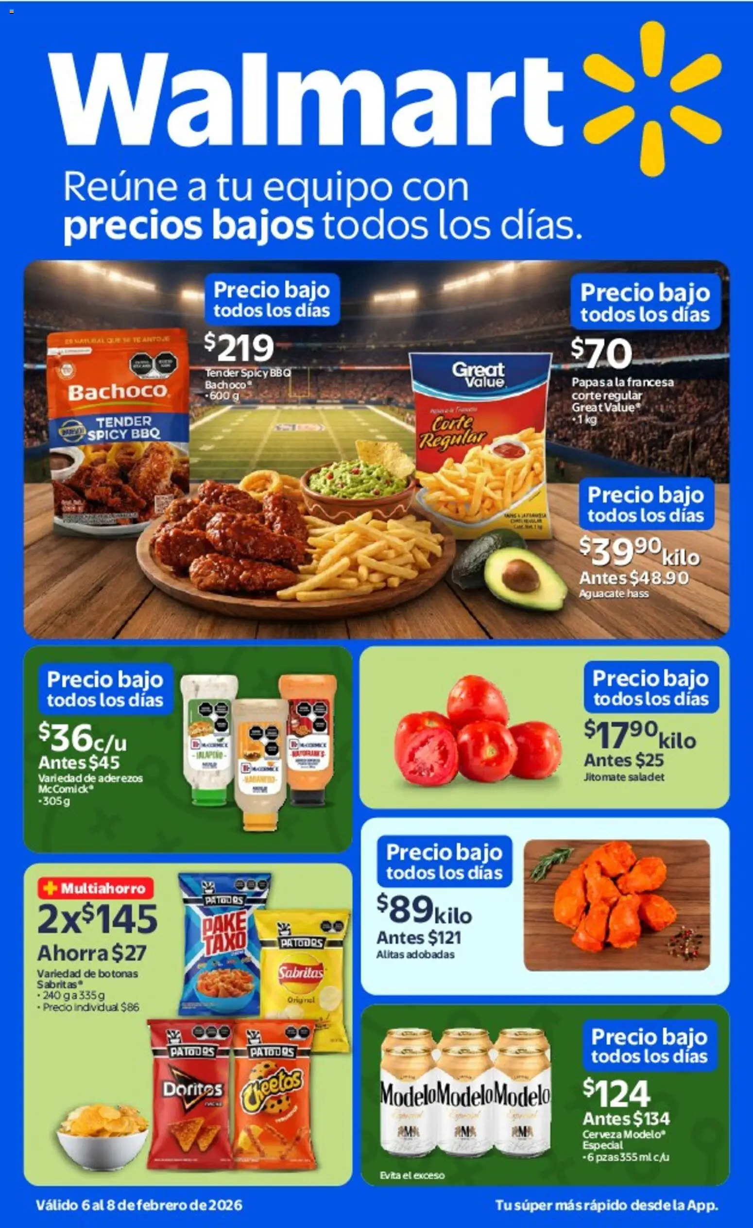 Vista previa las ofertas de la tienda Walmart - Folleto Ofertas desde el 06/02/2026 - Papas, Té, Cerveza, Aguacate