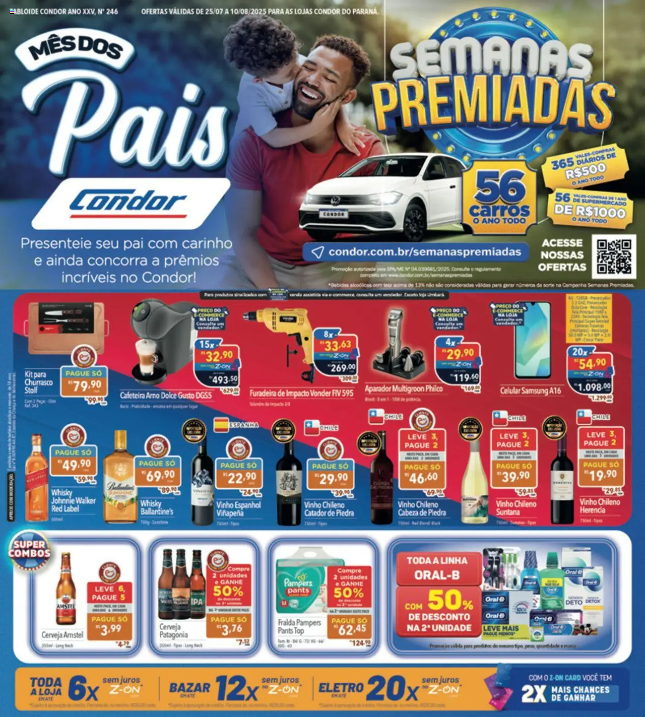 Supermercados Condor folheto "Ofertas Dia dos Pais" válido a partir de 25/07/2025 - número de página 1