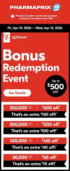 Preview of leaflet Pharmaprix - Event from shop Pharmaprix is valid from Apr 10, 2026