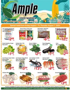 Un aperçu du dépliant Weekly flyer / circulaire du magasin Ample Food Market est valide à partir 1 août 2025
