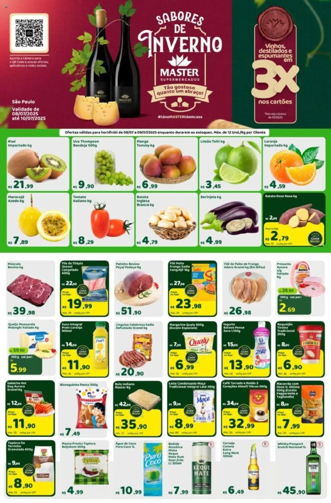 Master folheto "Ofertas da semana" válido a partir de 08/07/2025 - número de página 1 - Coco, Água de coco, Leite, Ovos, Doce, Batata, Frango, Leite condensado