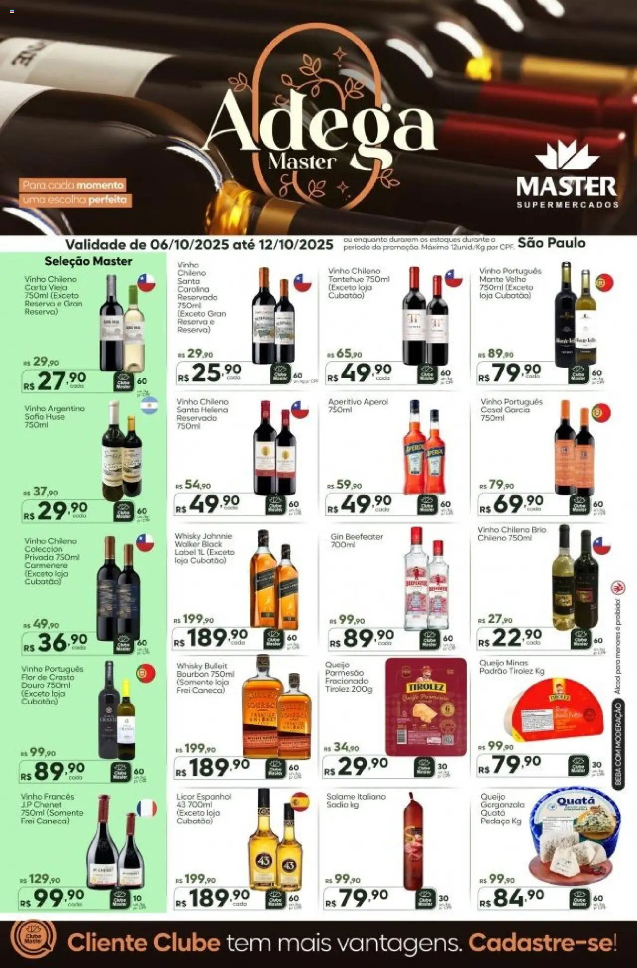 Master folheto "Ofertas Adega - SP" válido a partir de 06/10/2025 - número de página 1