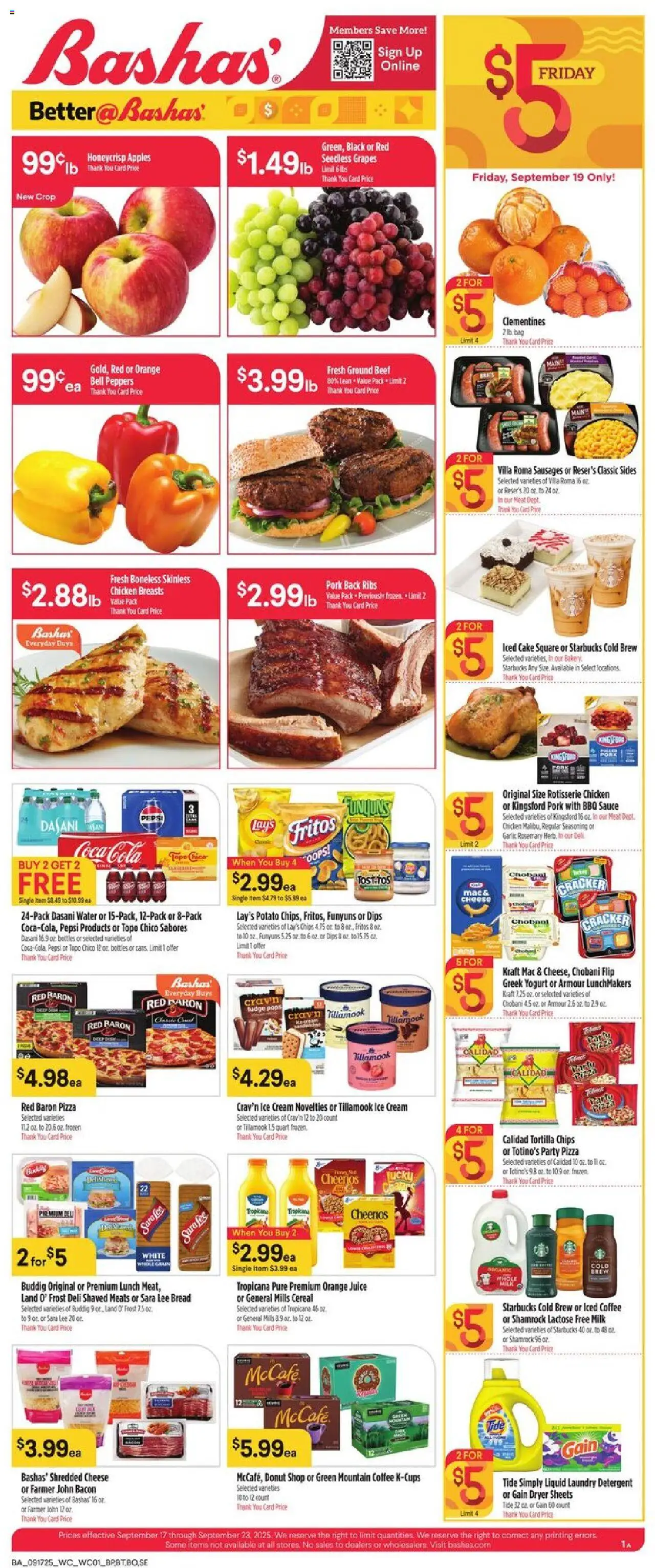 Basha's Weekly Ad from 09/17/2025 - Flyer - Page number 1
