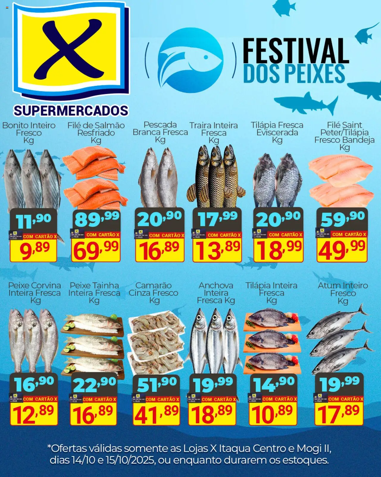 X Supermercados folheto "Ofertas Festival dos Peixes" válido a partir de 14/10/2025 - número de página 1