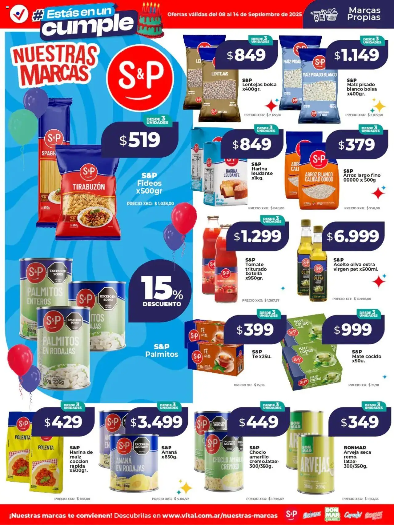 Vital Ofertas nuestras marcas del 08/09/2025 >> Catálogo