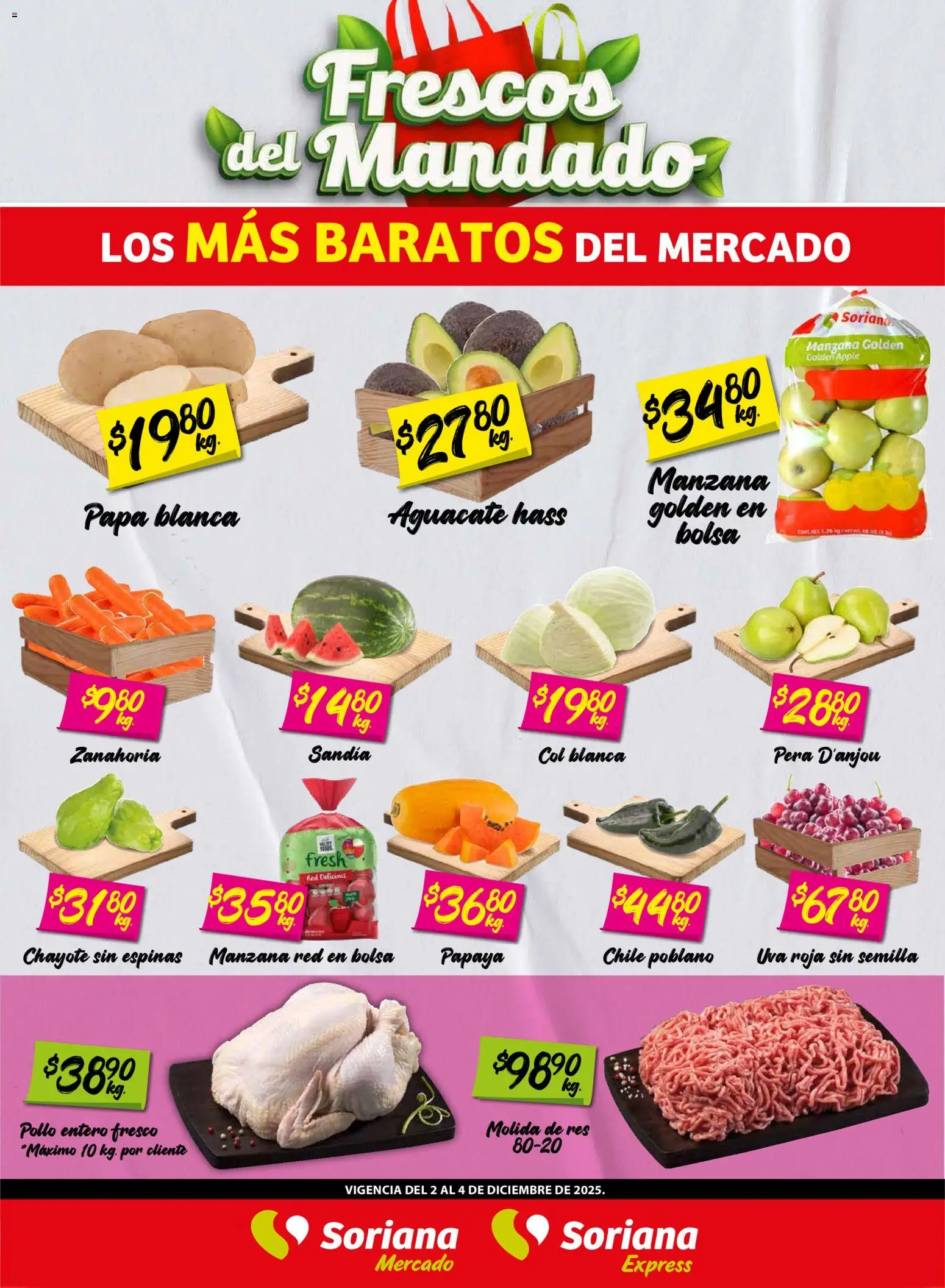 Vista previa las ofertas de la tienda Soriana - Frescos del Mandado Mercado: Nuevo León desde el 02/12/2025 