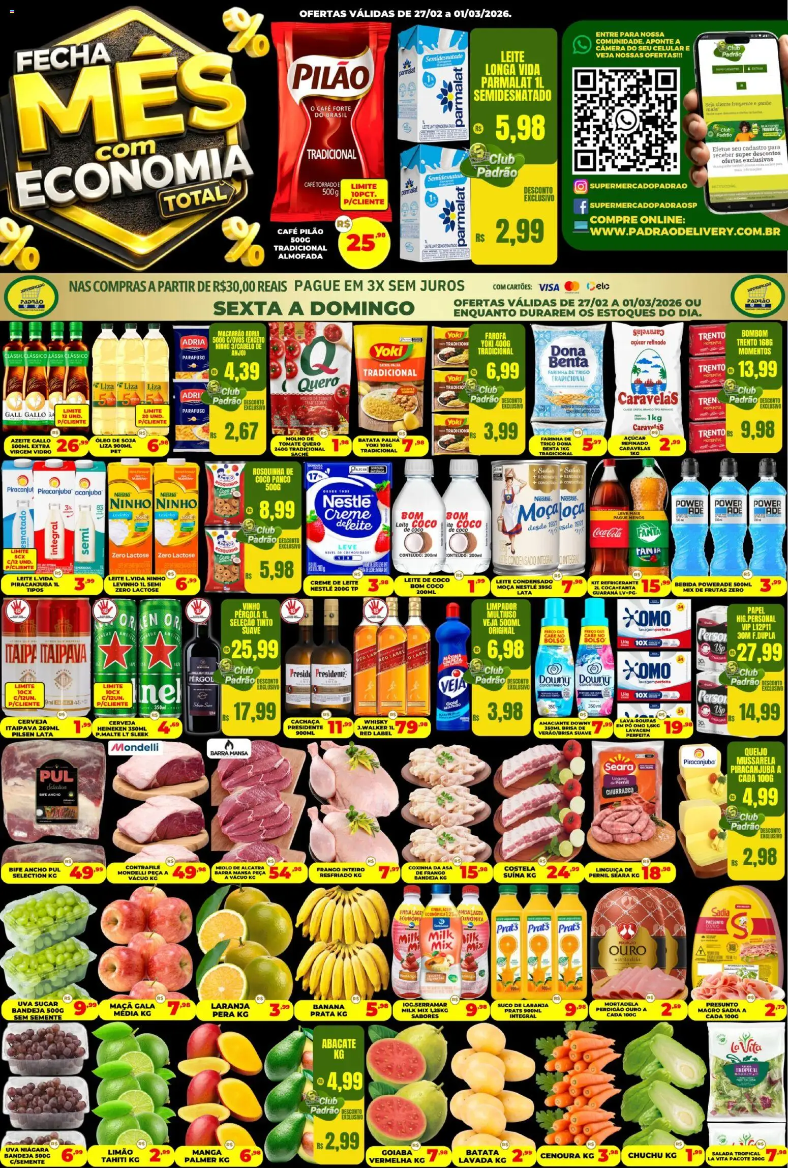 Pré-Visualização do folheto "Supermercado Padrão - Ofertas da semana" da loja Supermercado Padrão válido a partir de 27/02/2026