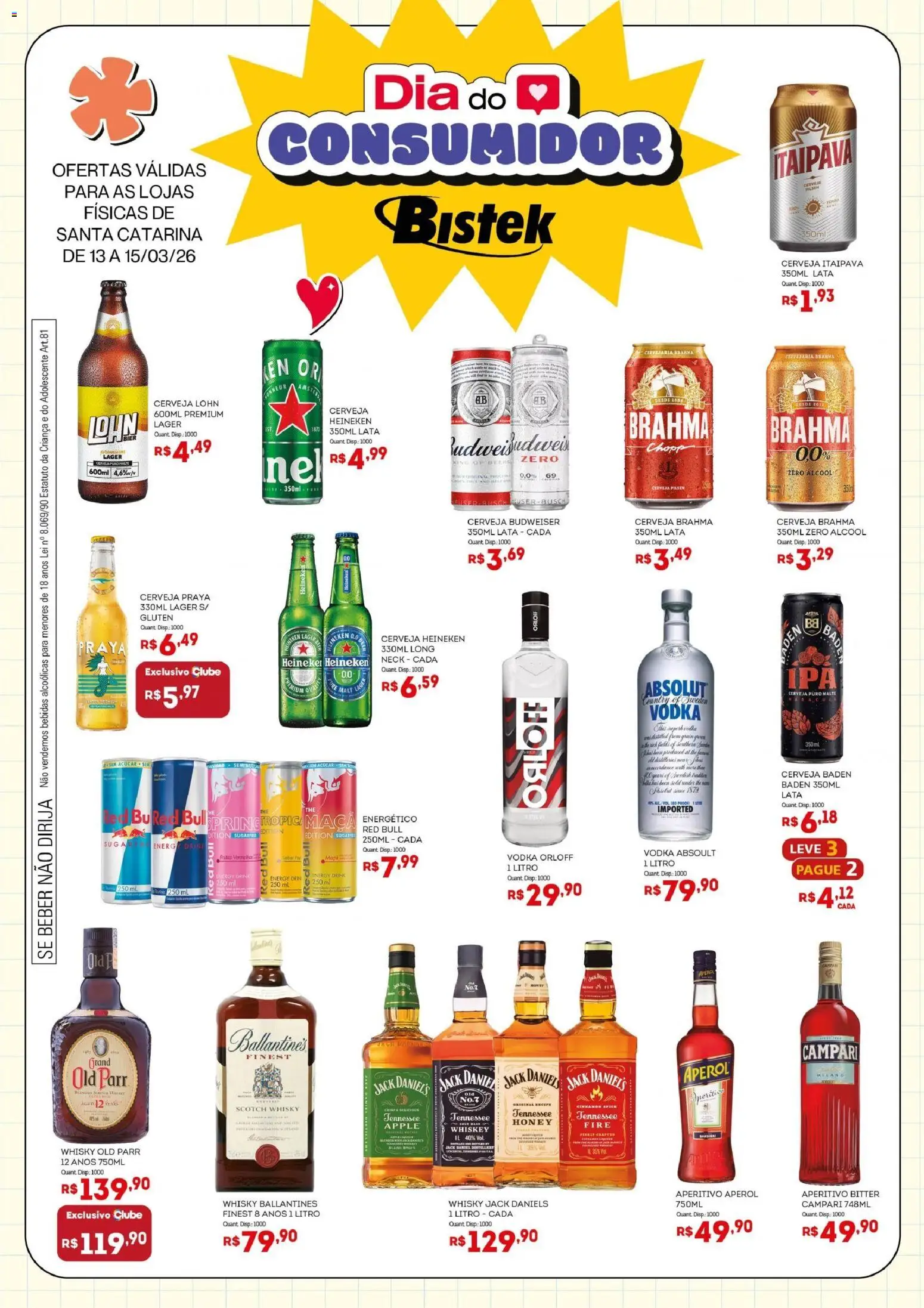 Pré-Visualização do folheto "Bistek Supermercados ofertas Bebidas" da loja Bistek Supermercados válido a partir de 13/03/2026