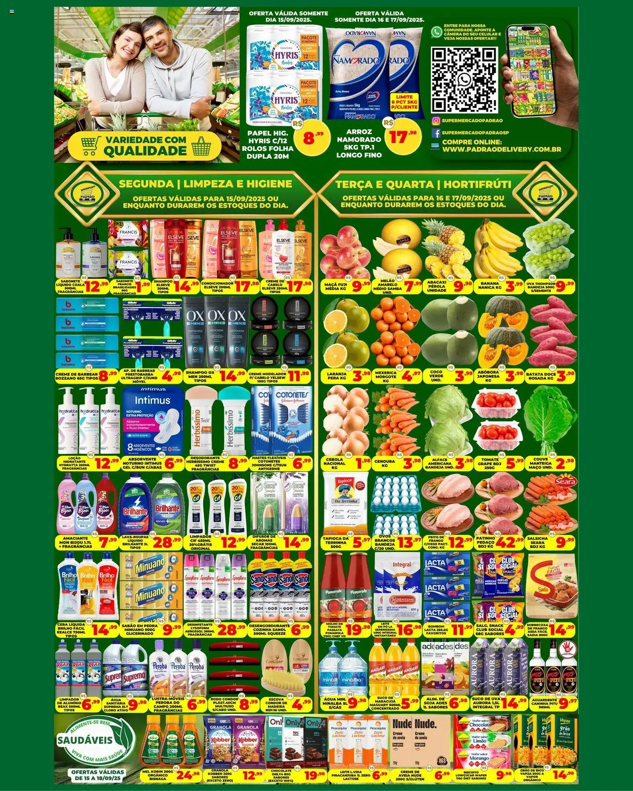 Supermercado Padrão folheto "Ofertas da semana" válido a partir de 15/09/2025 - número de página 1
