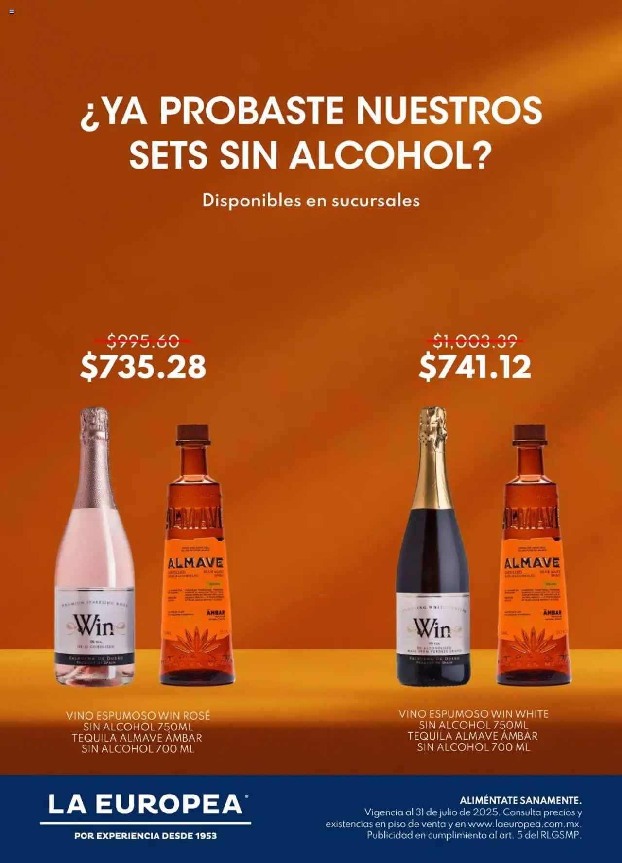 Catálogo Sets sin Alcohol La Europea y sus promociones válidas desde el 30/07/2025 - Número de página 1 - Tequila, Vino espumoso, Alcohol, Vino