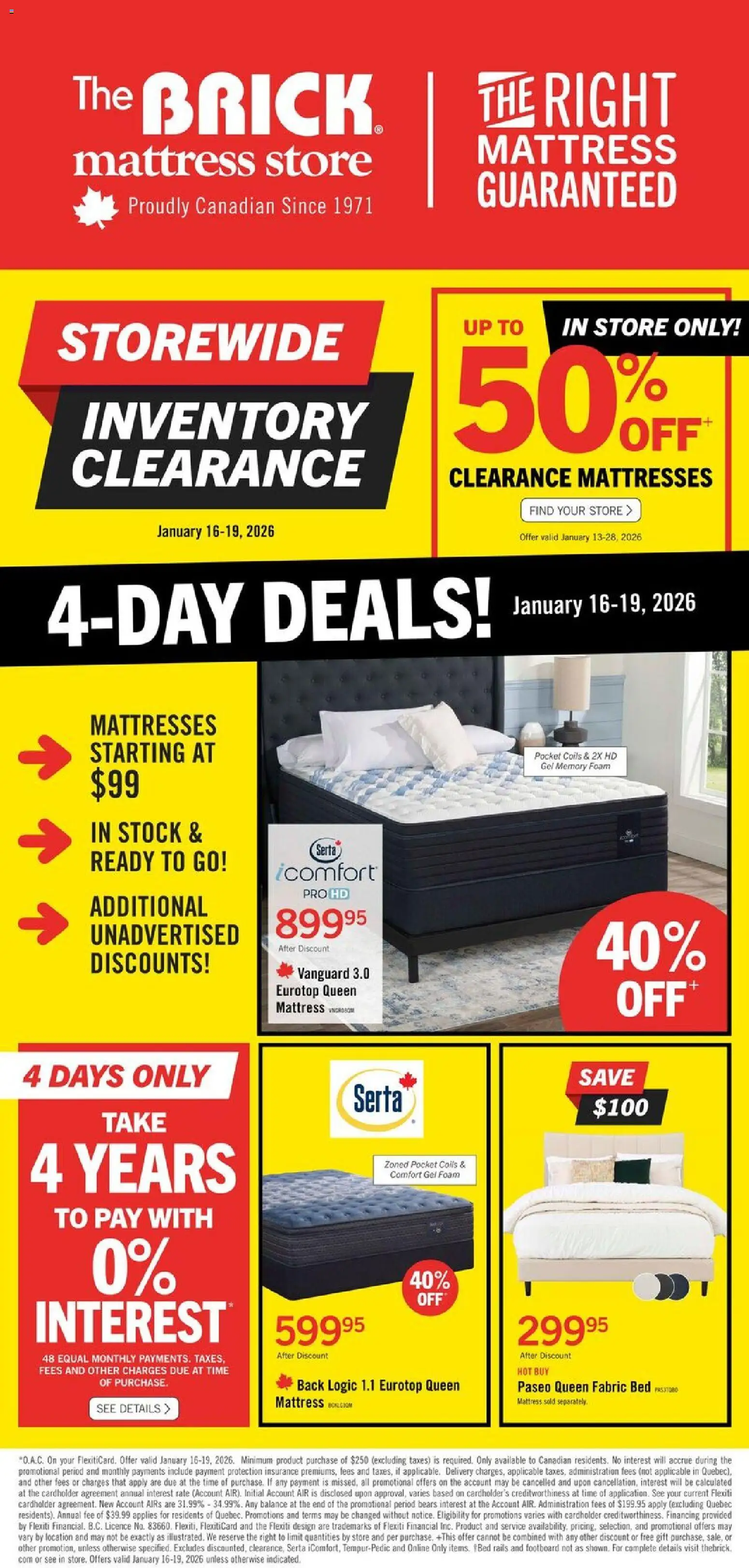 Preview of leaflet Brick Mattress Store from shop The Brick is valid from Jan 13, 2026