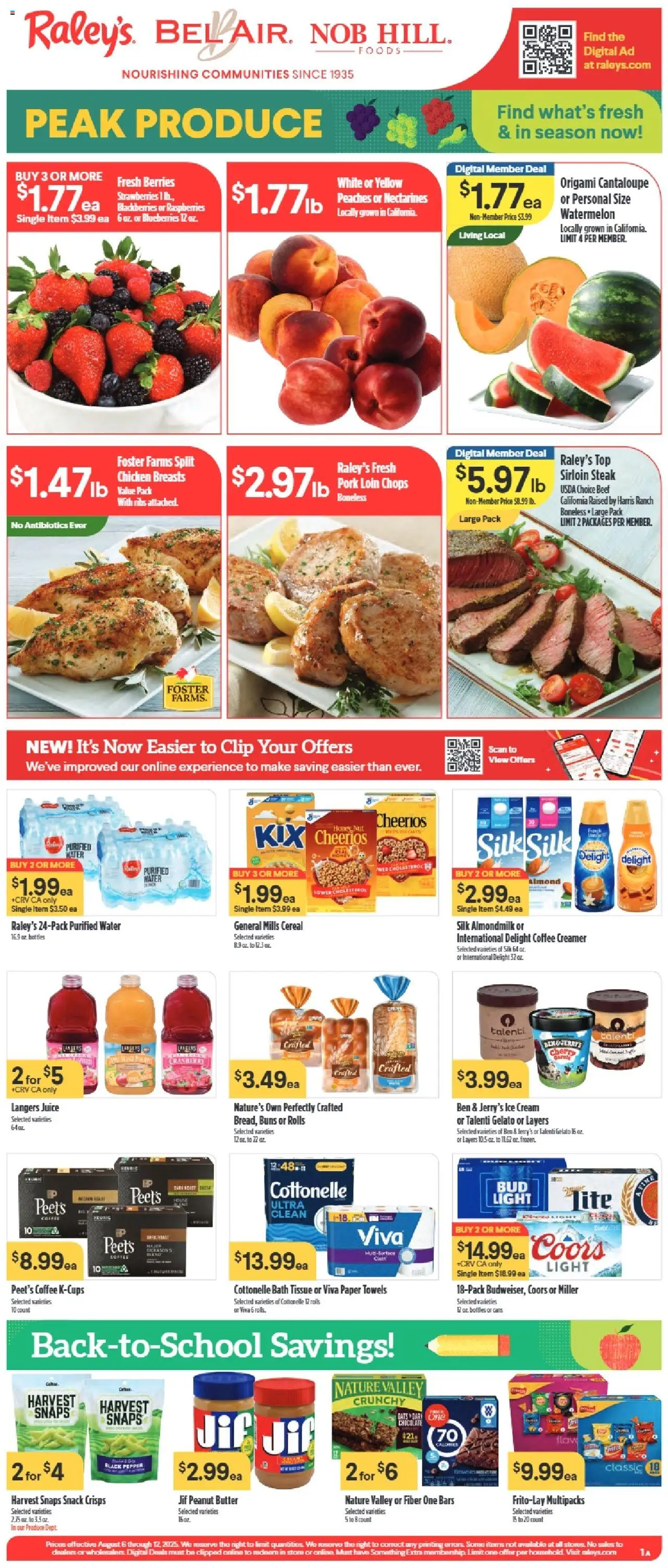 Raley's Weekly Ad from 08/06/2025 - Flyer - Page number 1