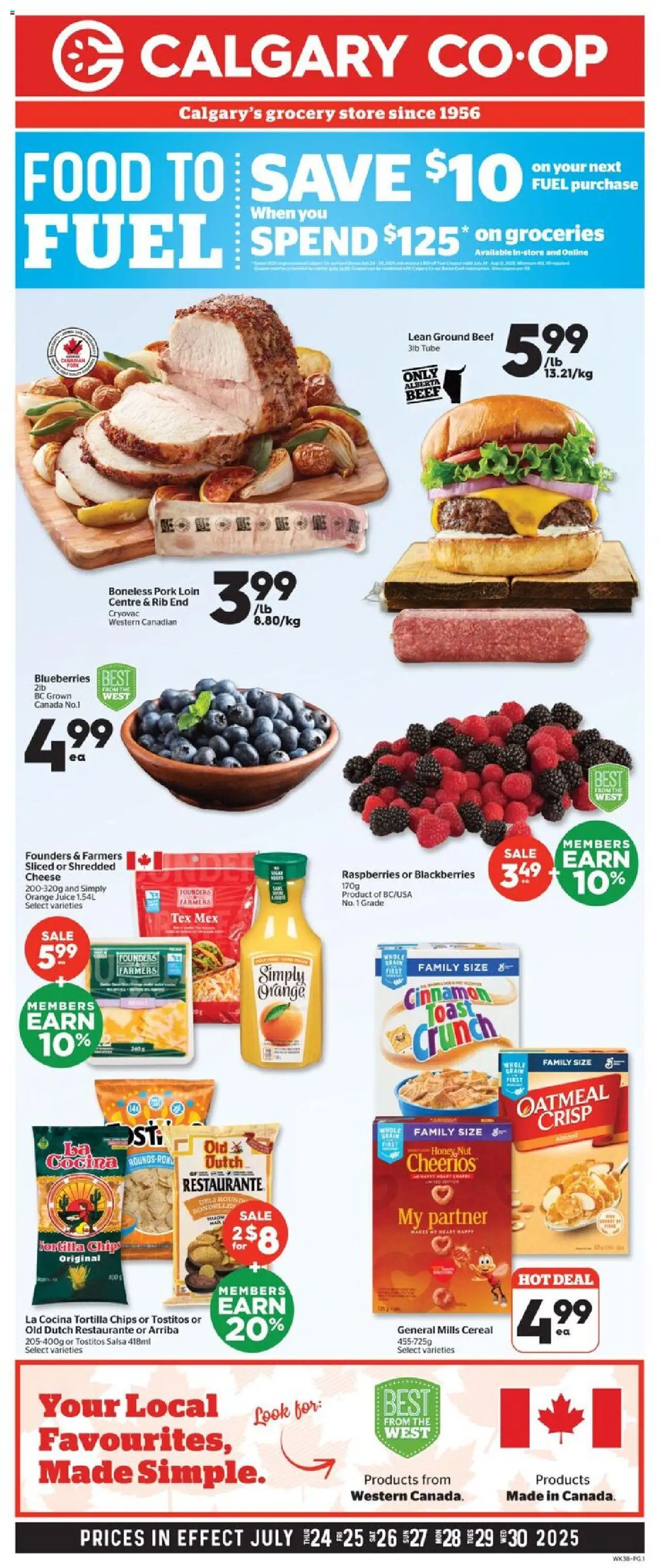 Calgary Co-op flyer valid from Jul 24, 2025 - page number 1