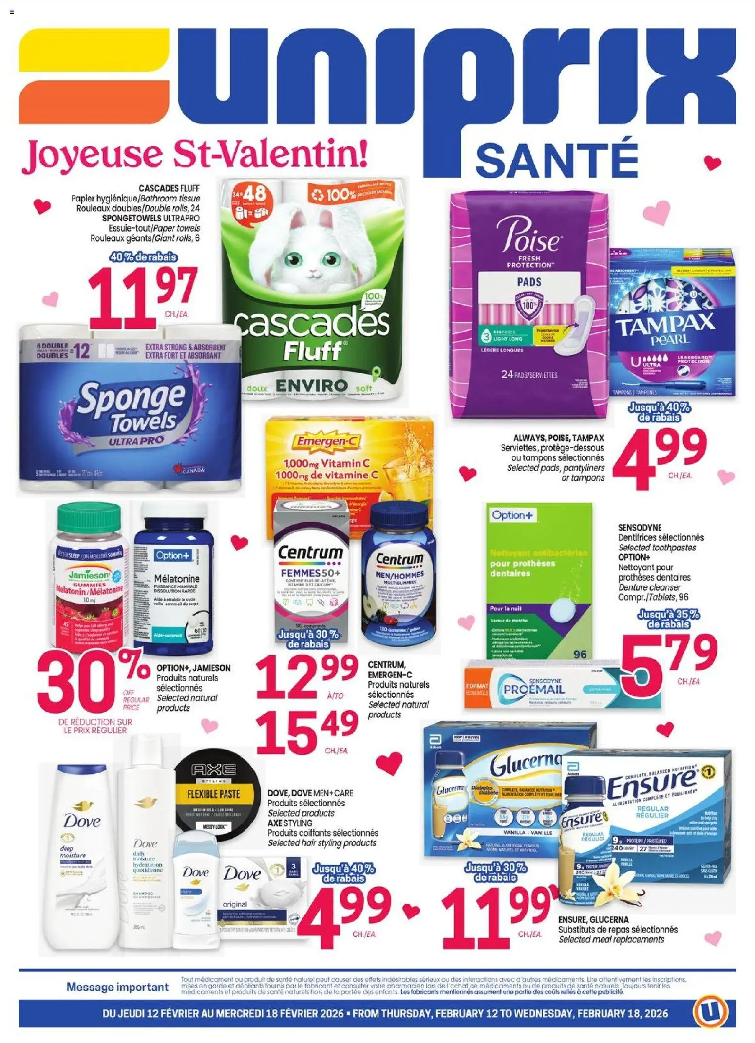 Preview of leaflet Uniprix Sante from shop Uniprix is valid from Feb 12, 2026