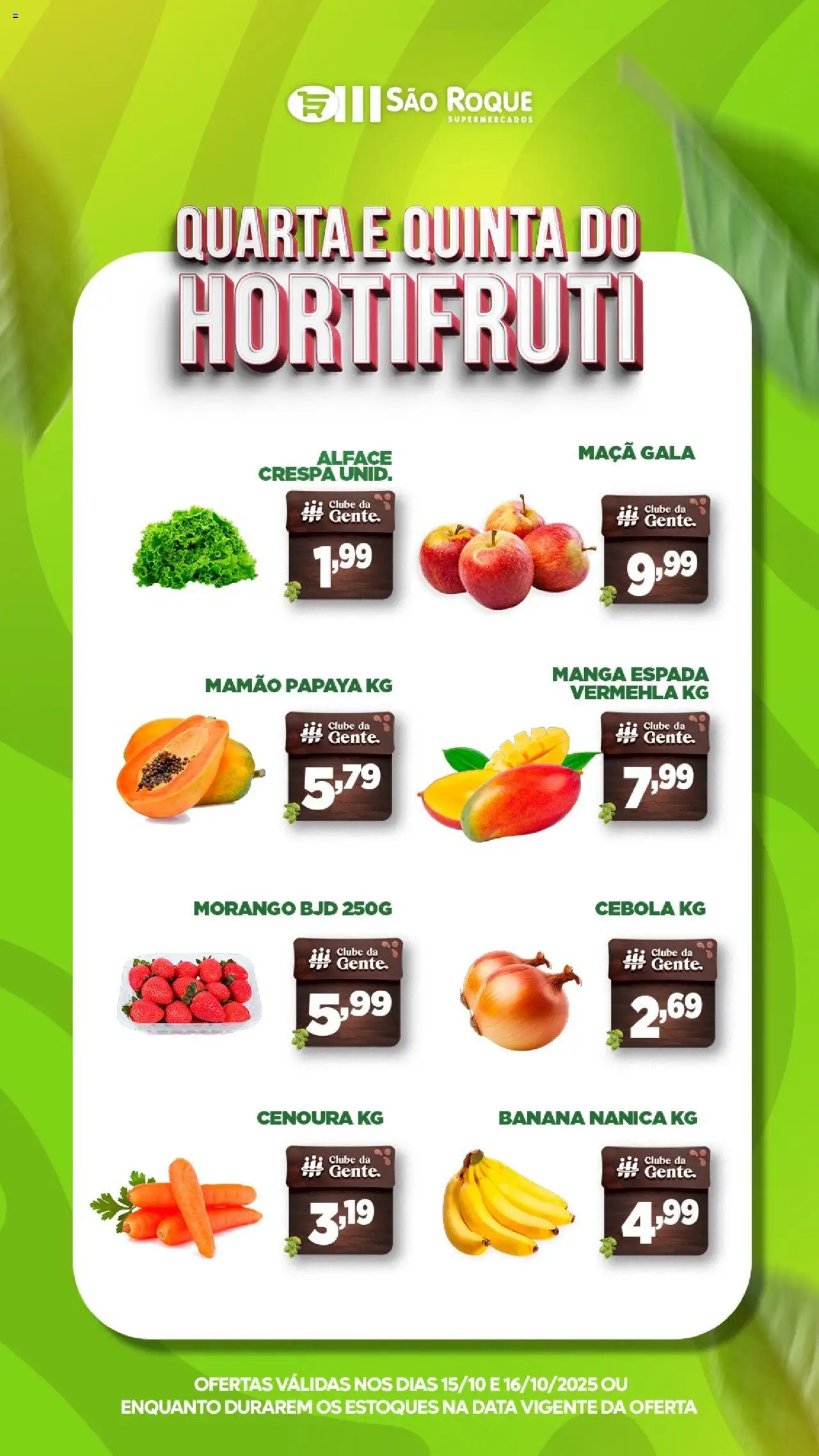 São Roque Supermercados folheto "Ofertas da semana" válido a partir de 15/10/2025 - número de página 1