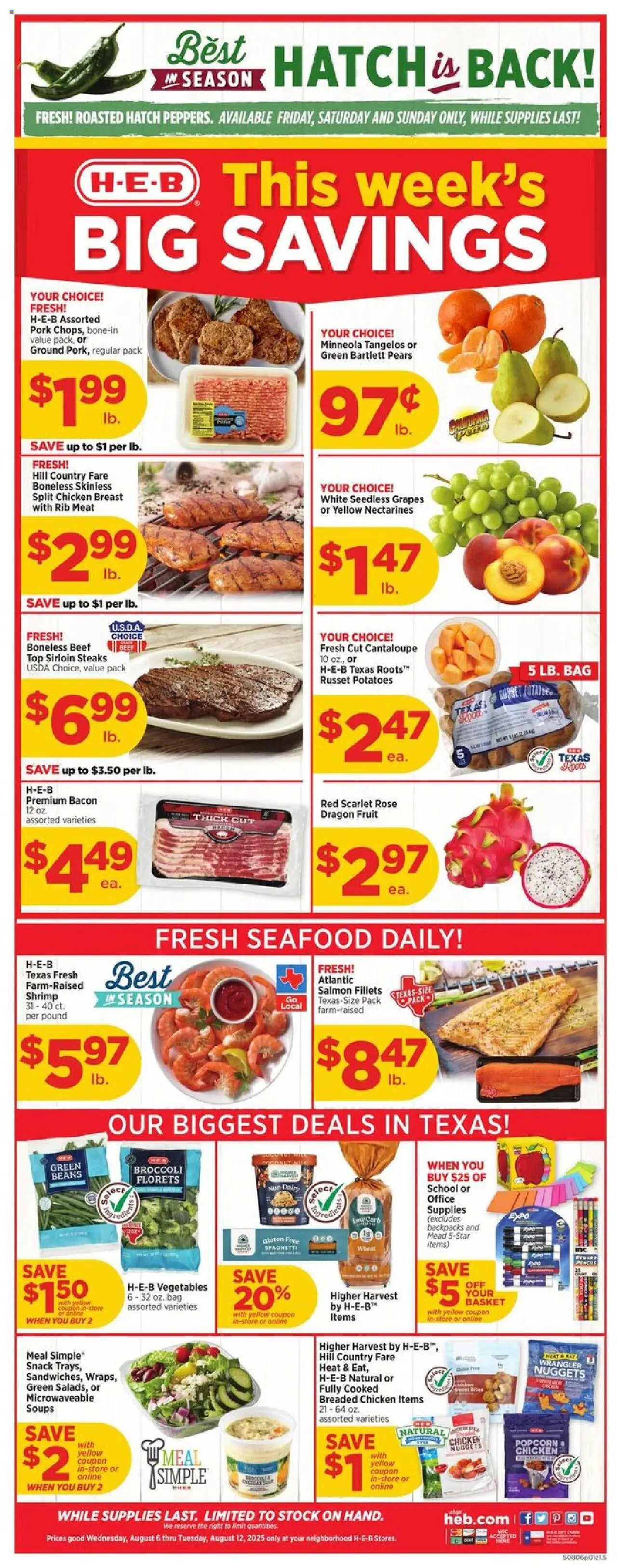 H-E-B Weekly Ad from 08/06/2025 - Flyer - Page number 1