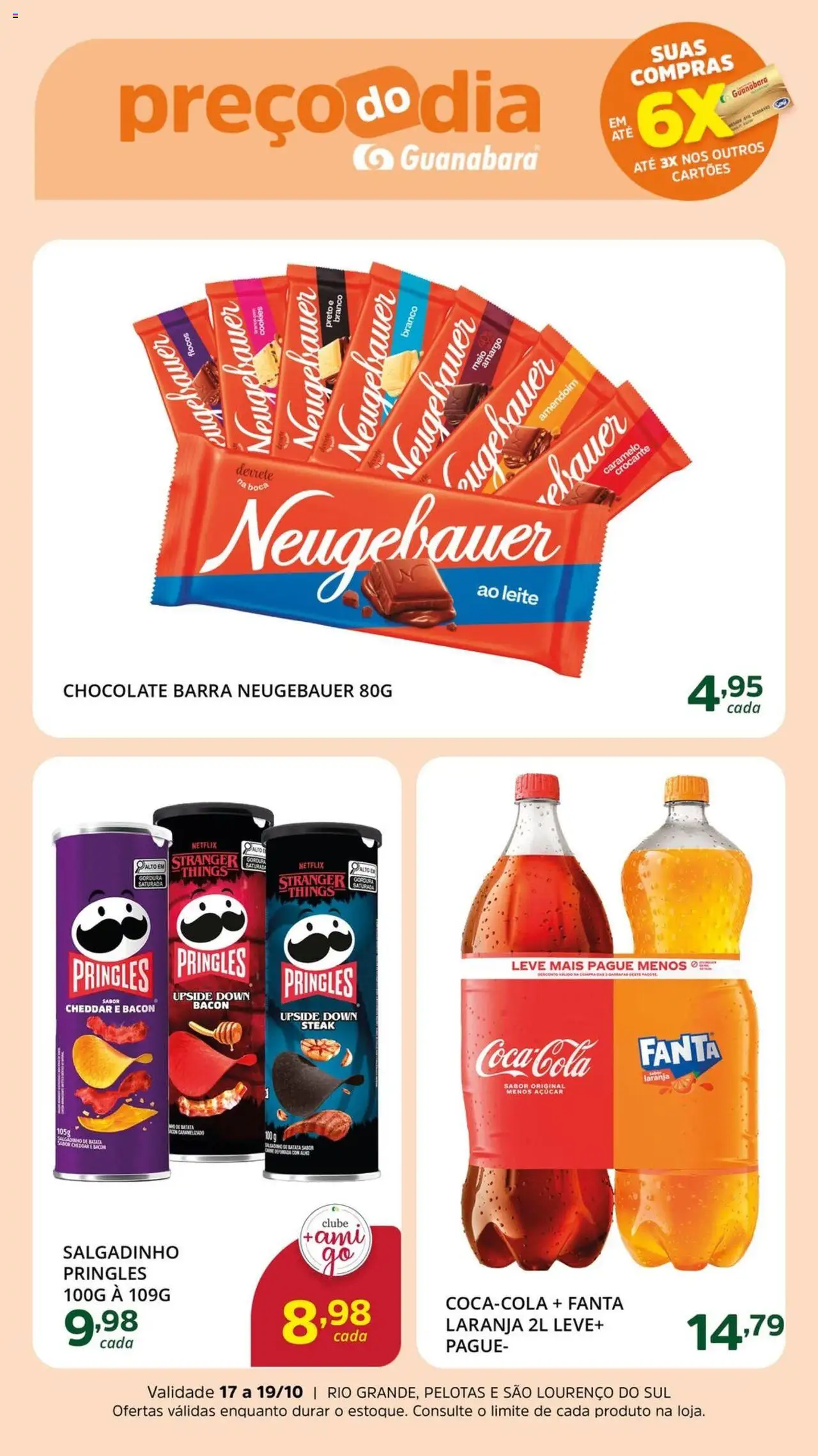 Supermercado Guanabara folheto "Ofertas da semana" válido a partir de 17/10/2025 - número de página 1 - Chocolate, Amendoim, Batata, Açúcar, Bacon, Steak, Neugebauer, Fanta