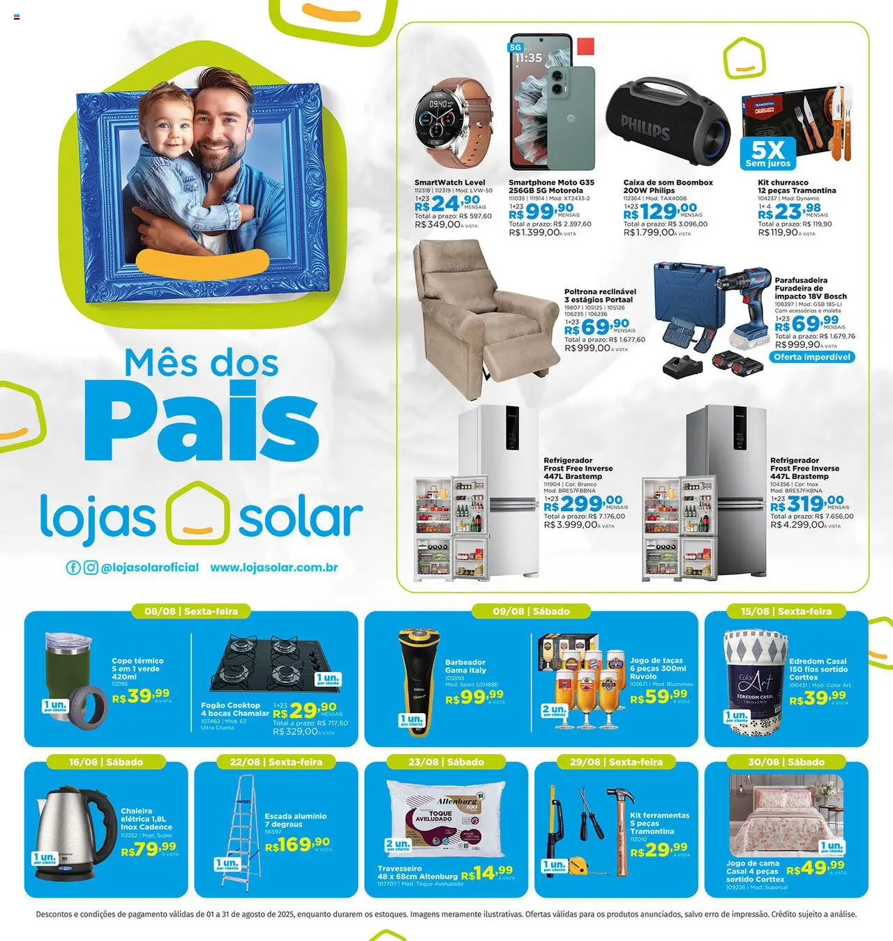Lojas Solar folheto "Ofertas Agosto" válido a partir de 01/08/2025 - número de página 1