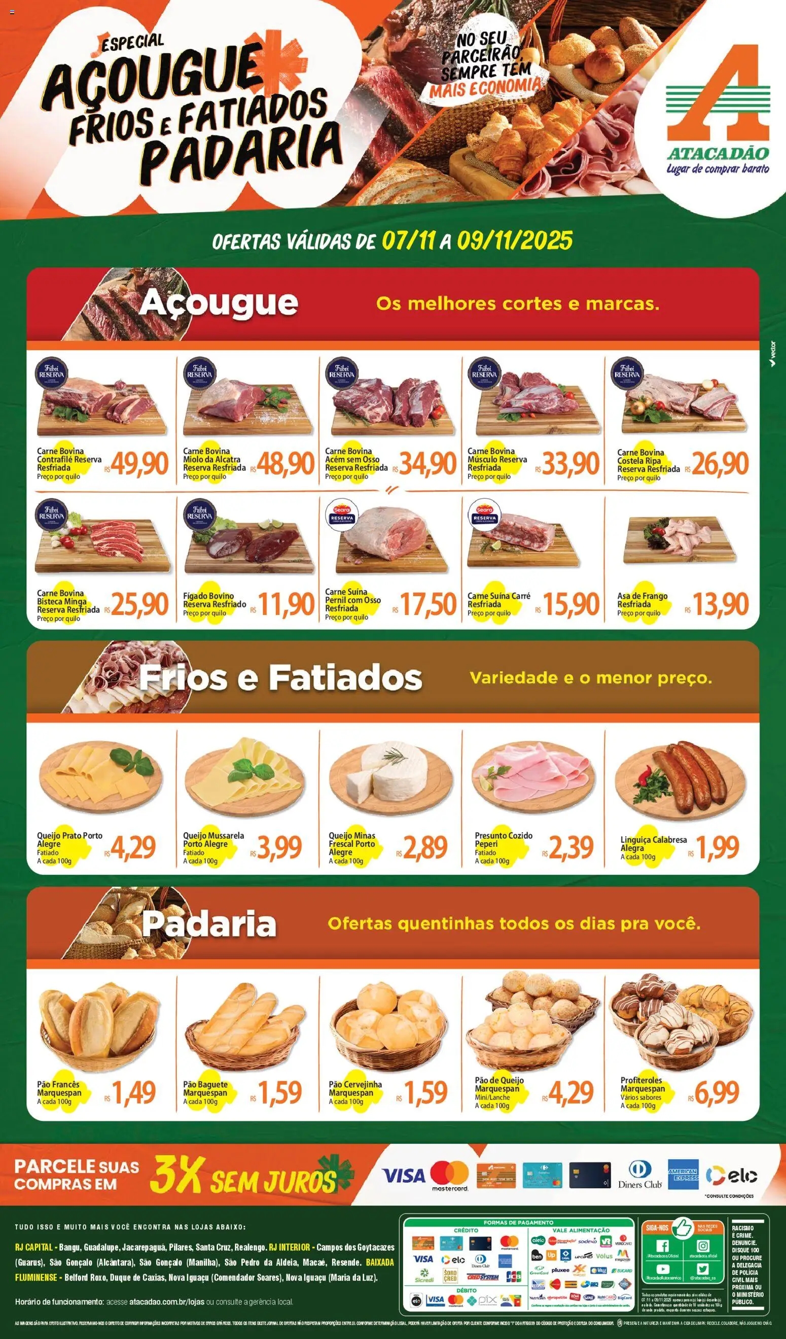 Pré-Visualização do folheto "Ofertas - RJ" da loja Atacadão válido a partir de 07/11/2025