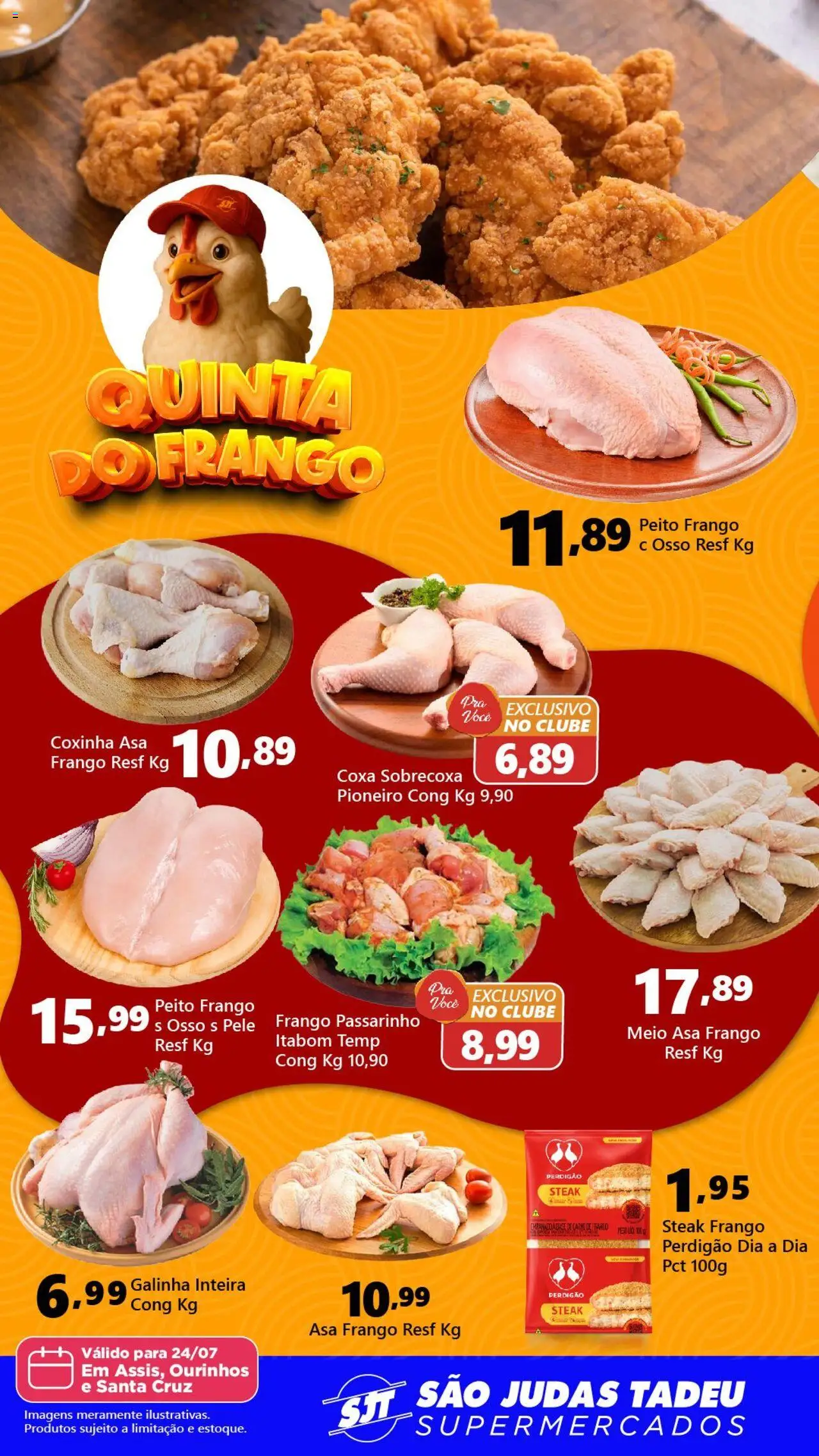São Judas Tadeu folheto "Ofertas da semana" válido a partir de 24/07/2025 - número de página 1 - Steak, Frango