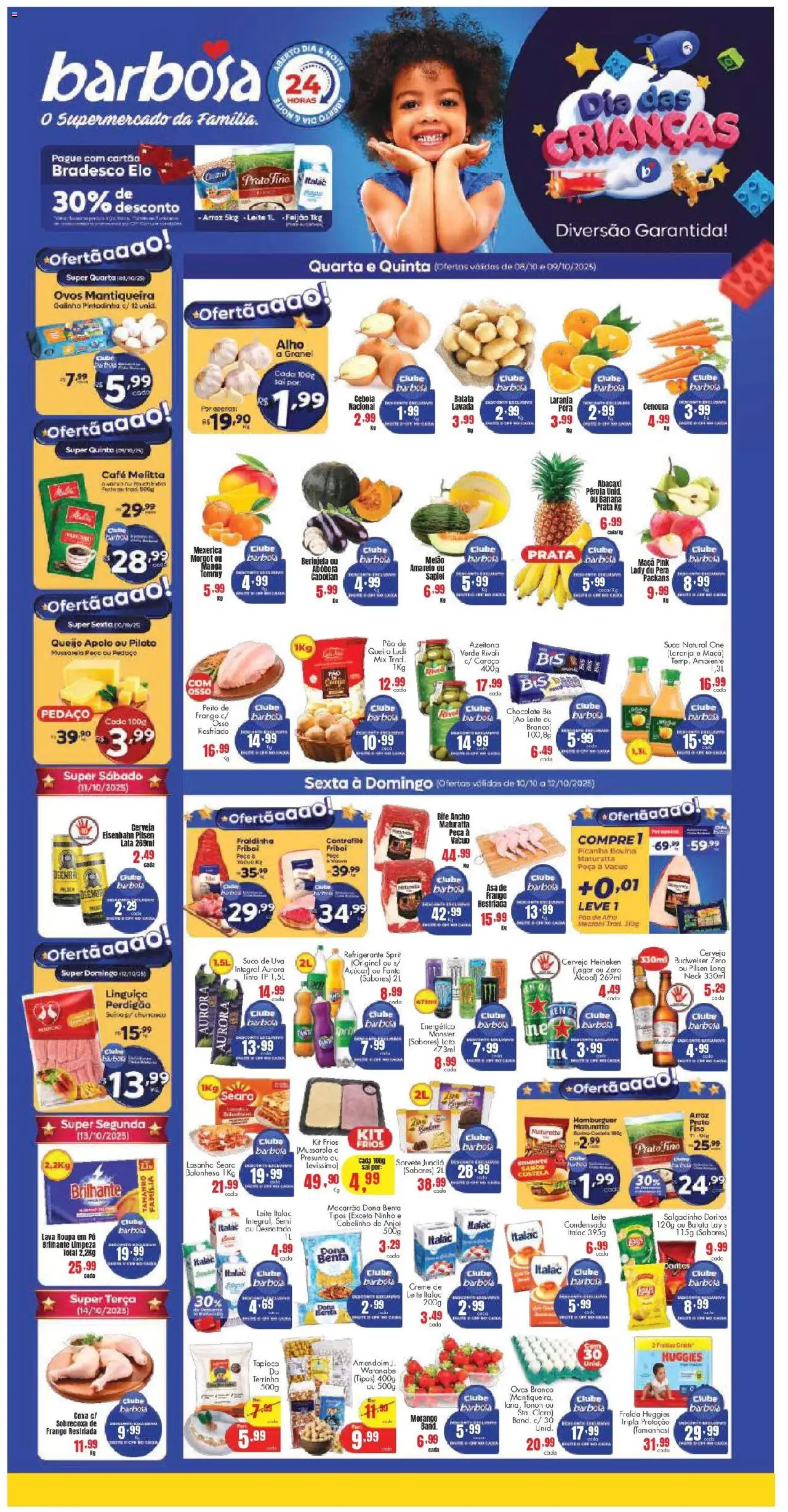 Barbosa Supermercados folheto "Ofertas Lojas P" válido a partir de 08/10/2025 - número de página 1