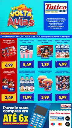 Pré-Visualização do folheto "Ofertas Volta as Aulas" da loja Tatico válido a partir de 07/08/2025