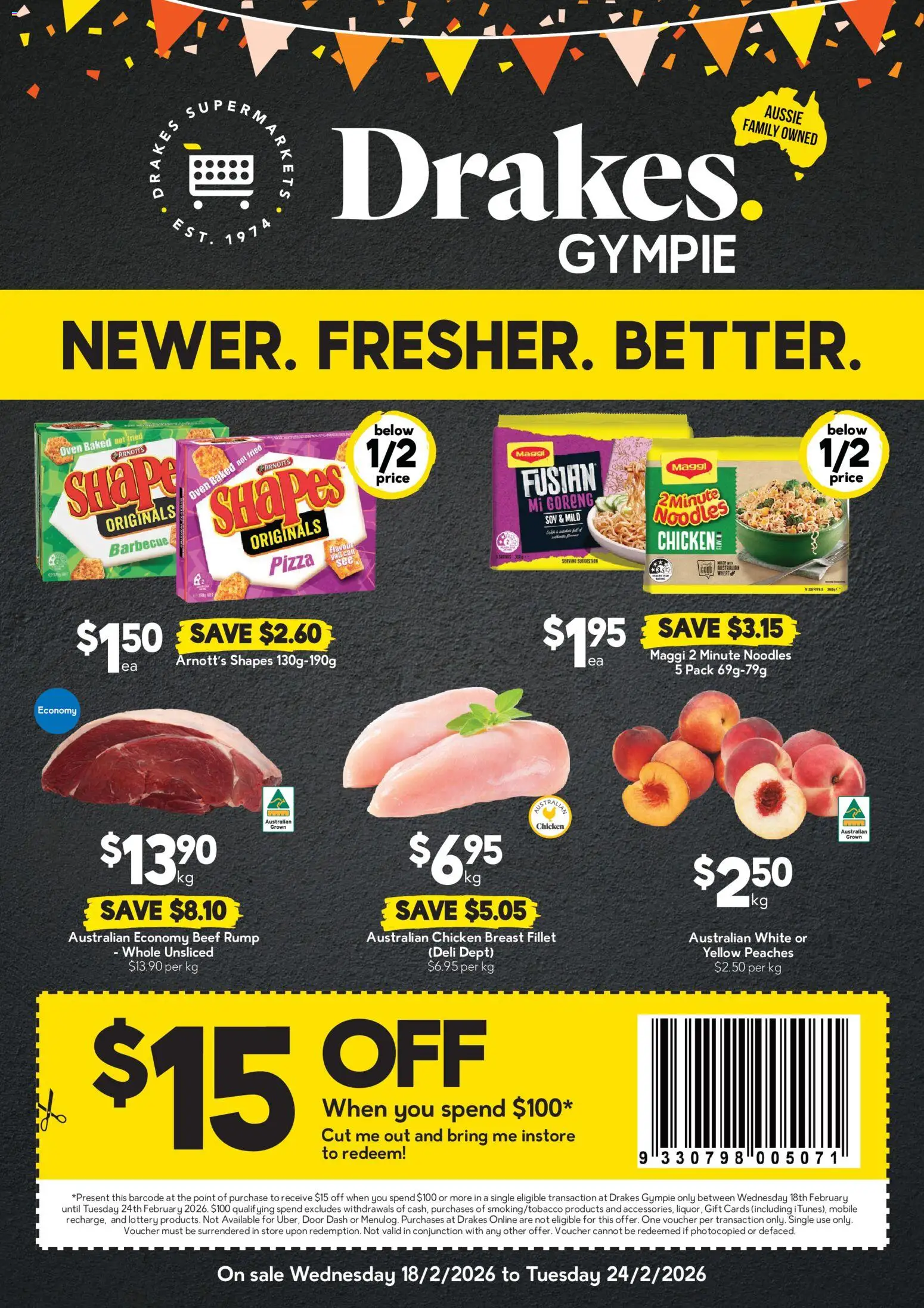 Preview of catalogue Catalogue Gympie from shop Drakes valid 18/02/2026