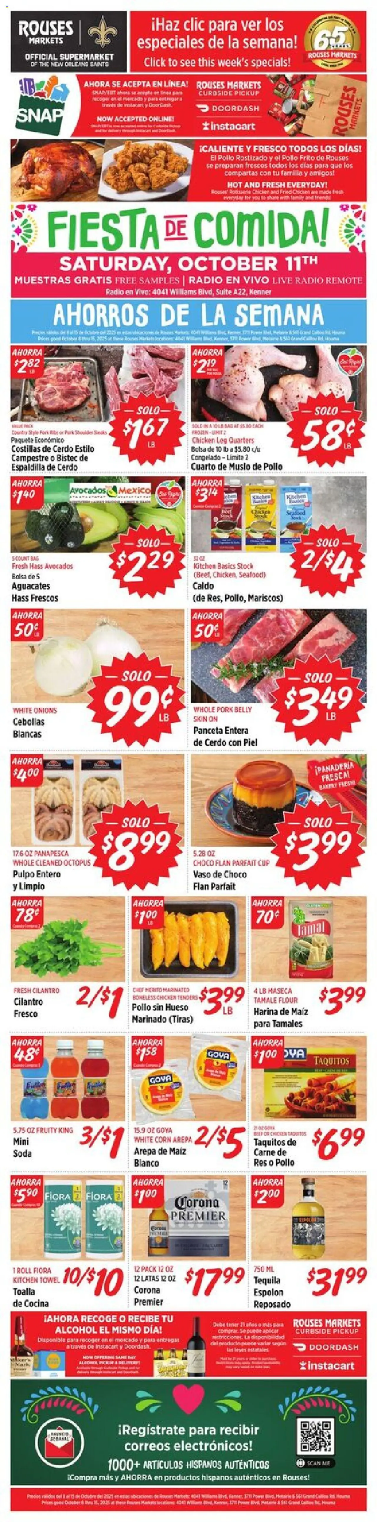 Rouses Hispanic Ad from 10/08/2025 - Flyer - Page number 1