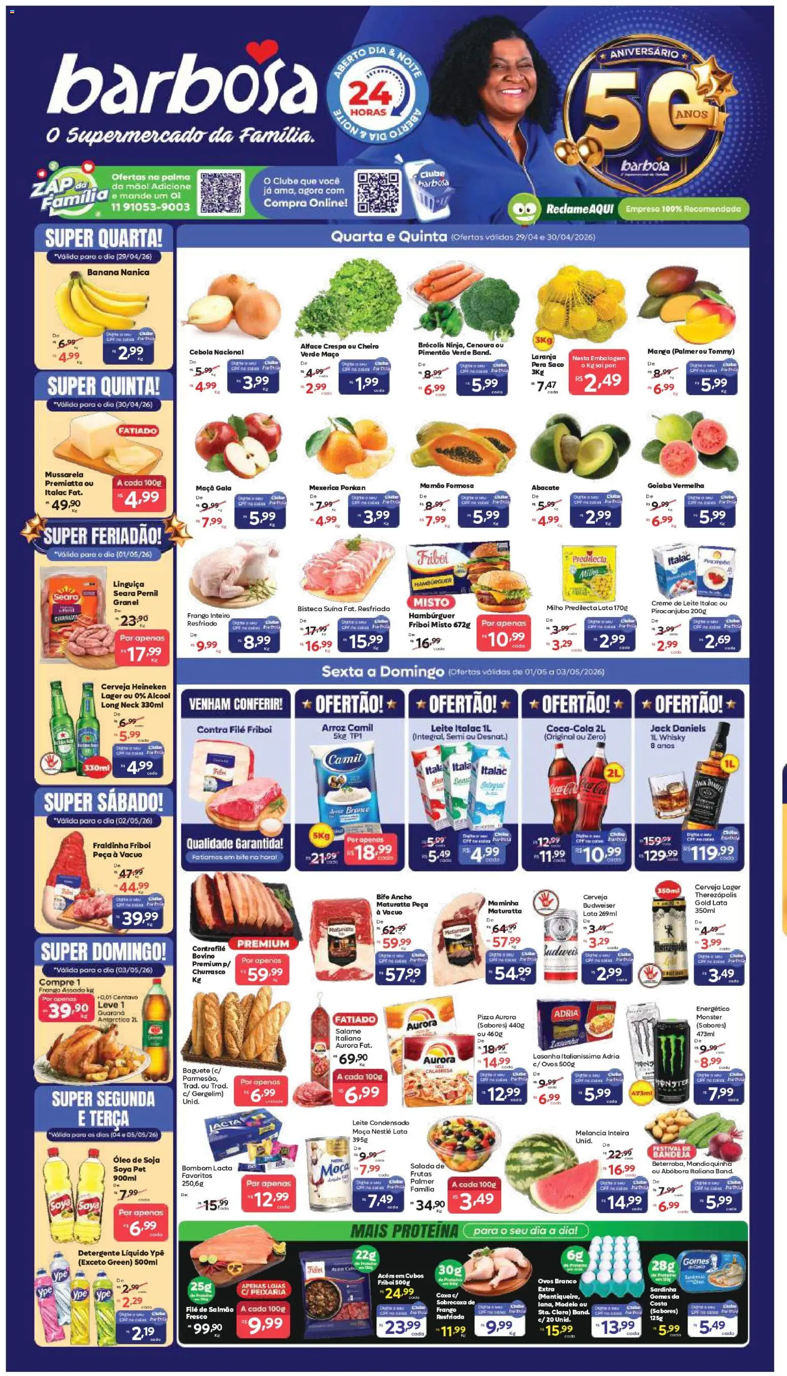 Pré-Visualização do folheto "Barbosa Supermercados ofertas Rede e Interior" da loja Barbosa Supermercados válido a partir de 29/04/2026