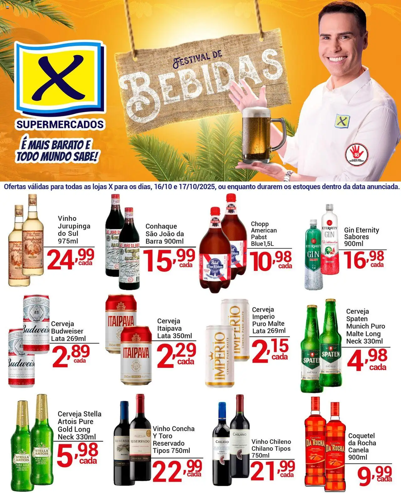 X Supermercados folheto "Ofertas Festival de Bebidas" válido a partir de 16/10/2025 - número de página 1