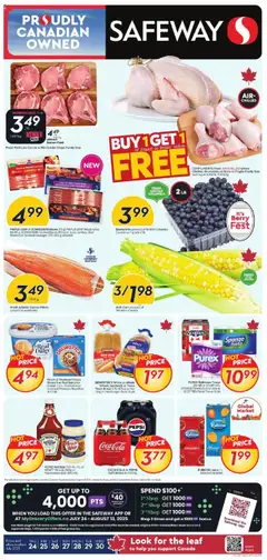 Un aperçu du dépliant Weekly flyer / circulaire du magasin Safeway est valide à partir 24 juill. 2025