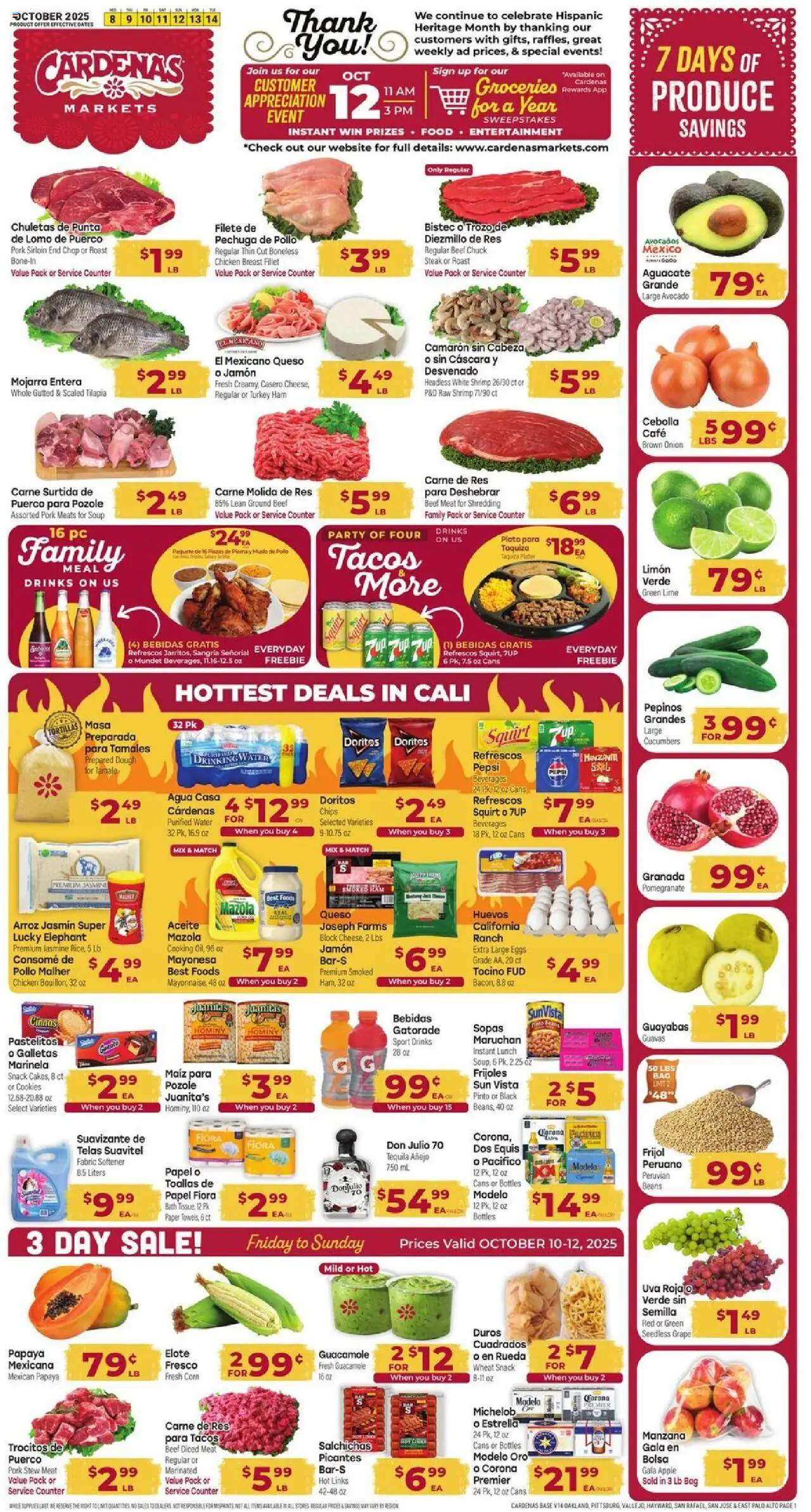 Cardenas Weekly Ad - CA from 10/08/2025 - Flyer - Page number 1