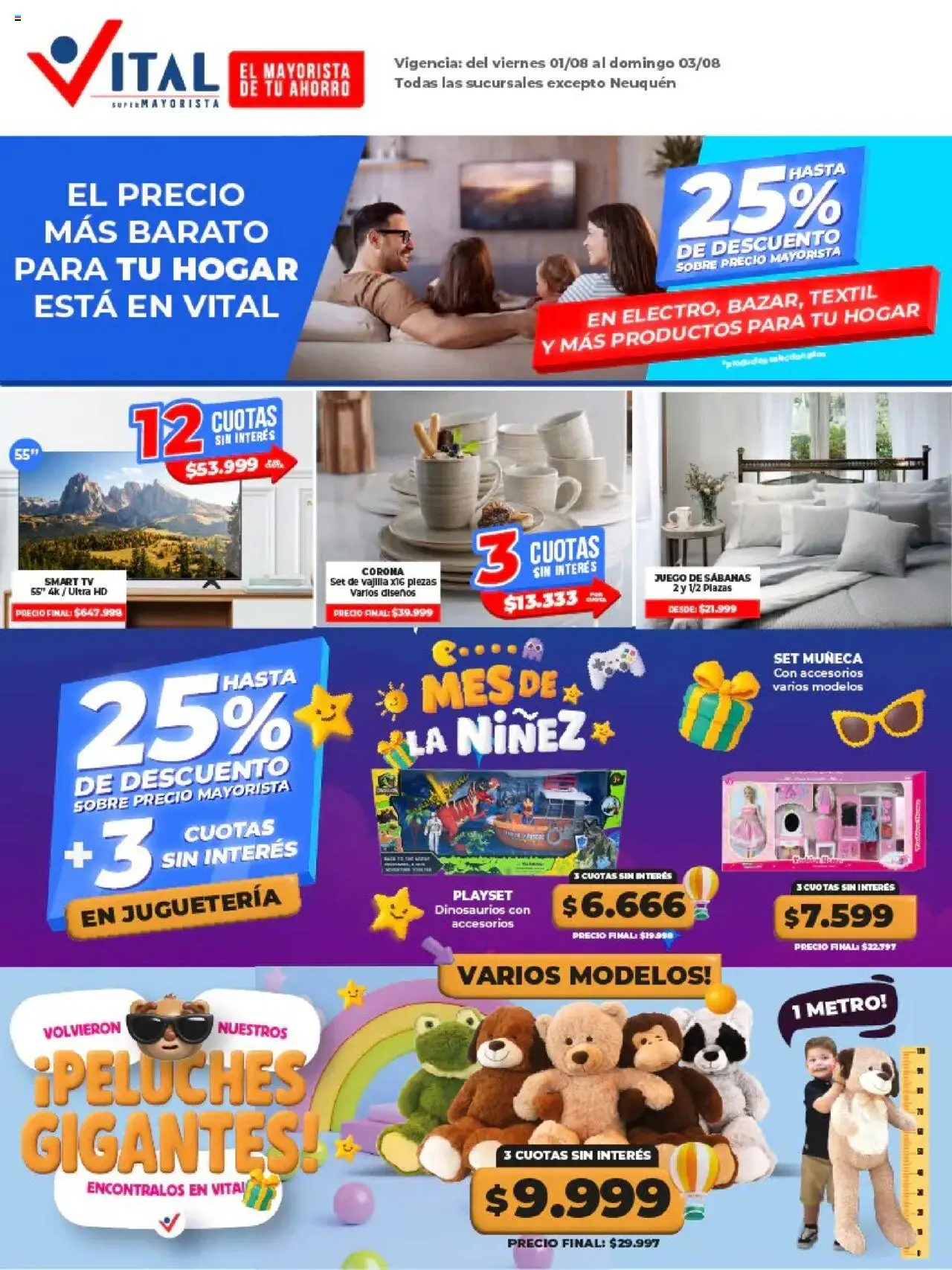 Vital Ofertas fin de semana Nonfood - excepto Neuquén del 01/08/2025 >> Catálogo