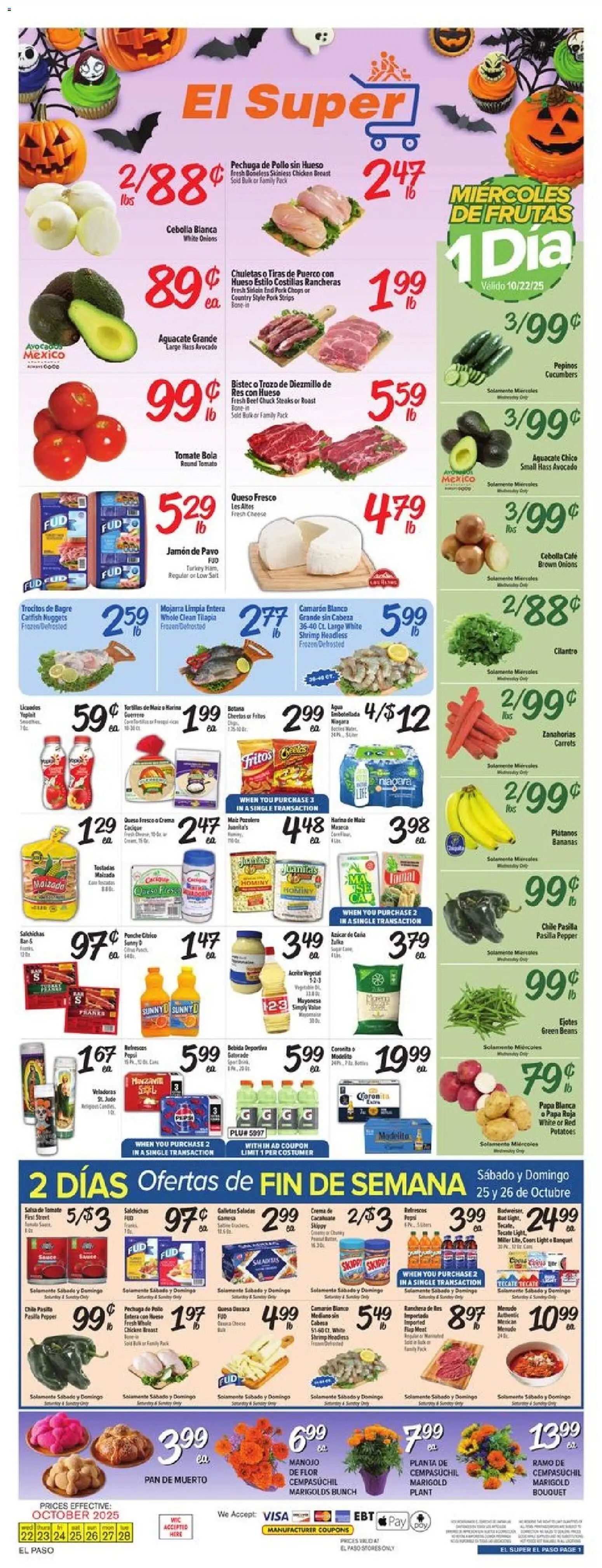 El Super Weekly Ad - TX from 10/22/2025 - Flyer - Page number 1