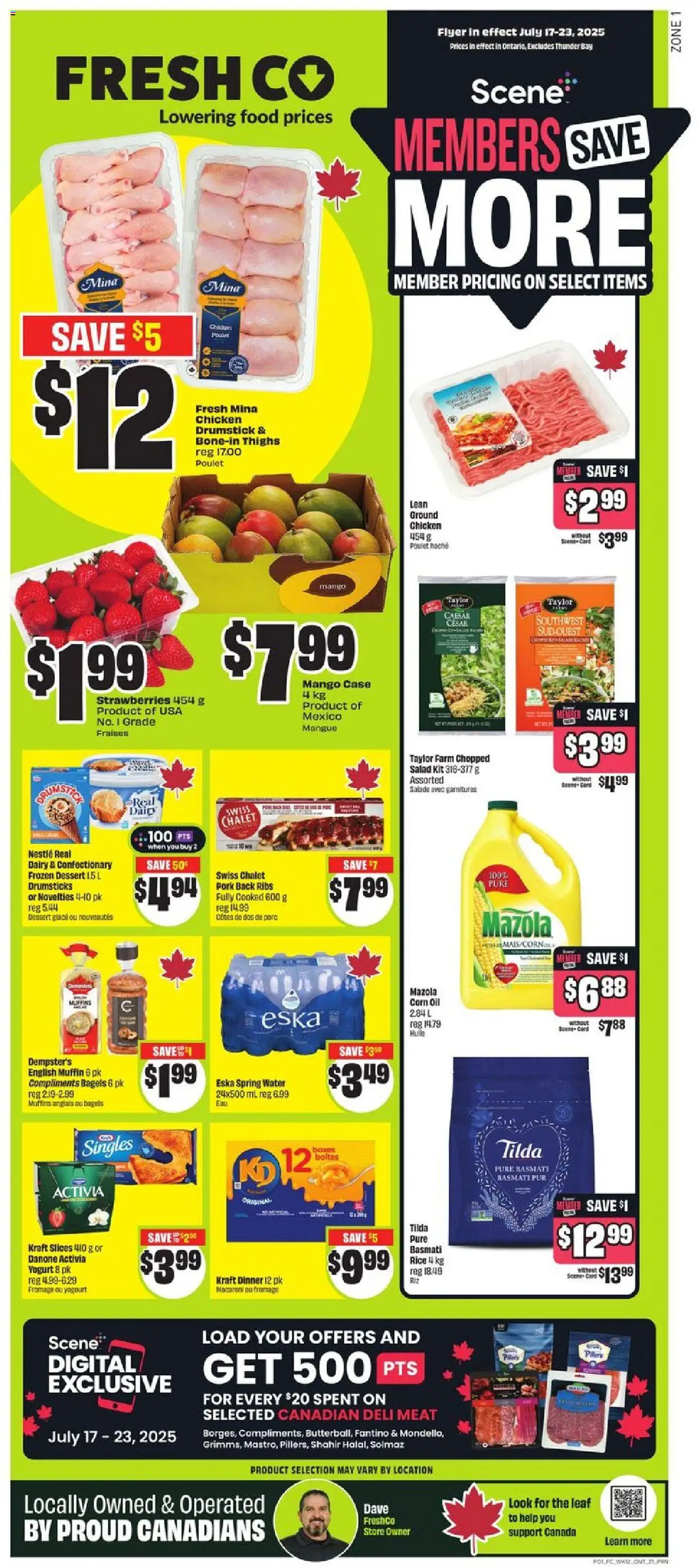 FreshCo flyer valid from Jul 17, 2025 - page number 1