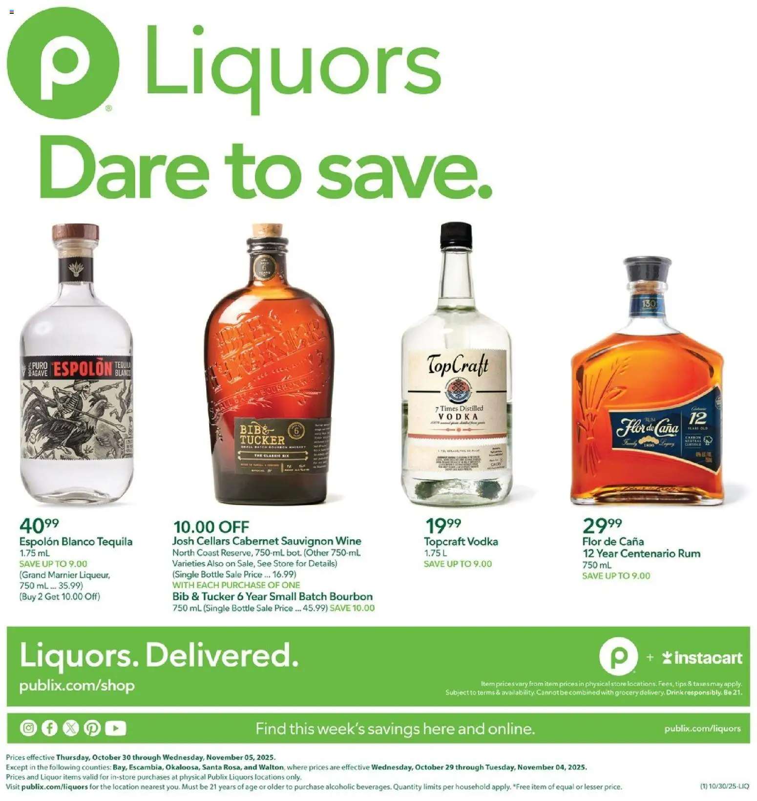 Ad Preview of Publix Liquor from 10/30/2025