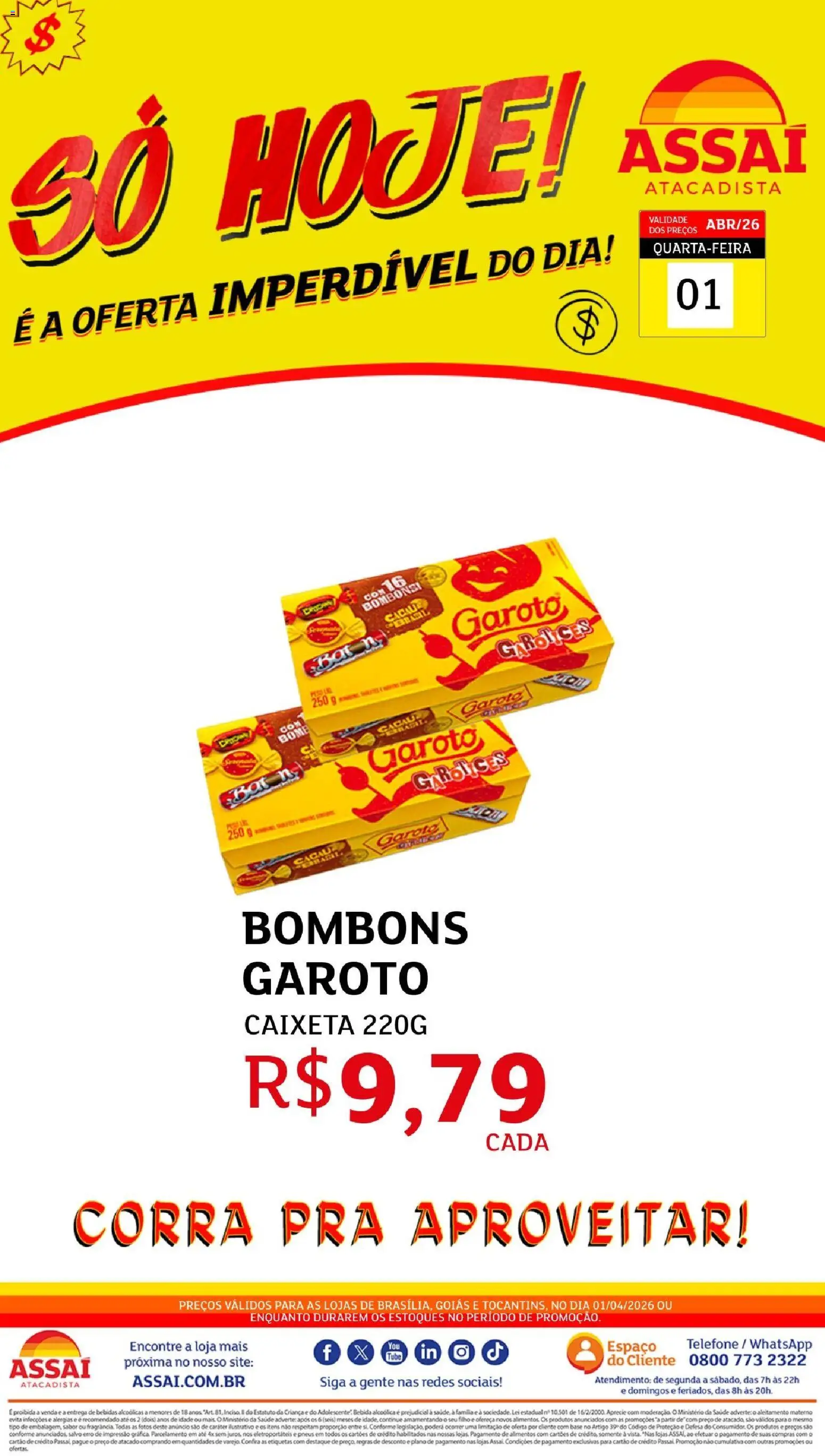 Pré-Visualização do folheto "Assaí Atacadista ofertas - DF" da loja Assaí Atacadista válido a partir de 01/04/2026