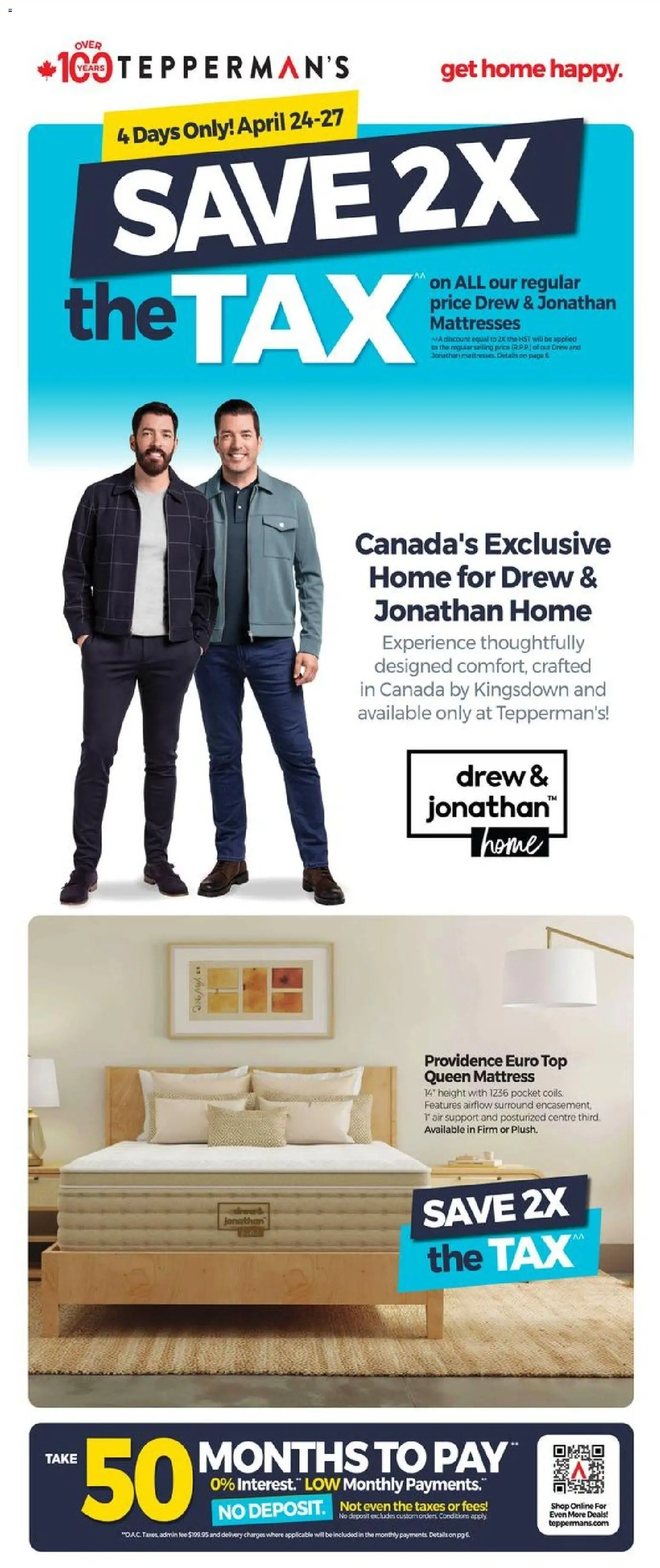 Preview of leaflet Tepperman's weekly flyer / circulaire from shop Tepperman's is valid from Apr 24, 2026 - Mattresses, Mattress