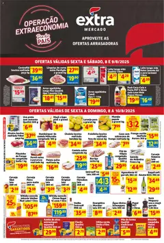 Pré-Visualização do folheto "Ofertas de Mercado Fim de Semana" da loja Extra válido a partir de 08/08/2025