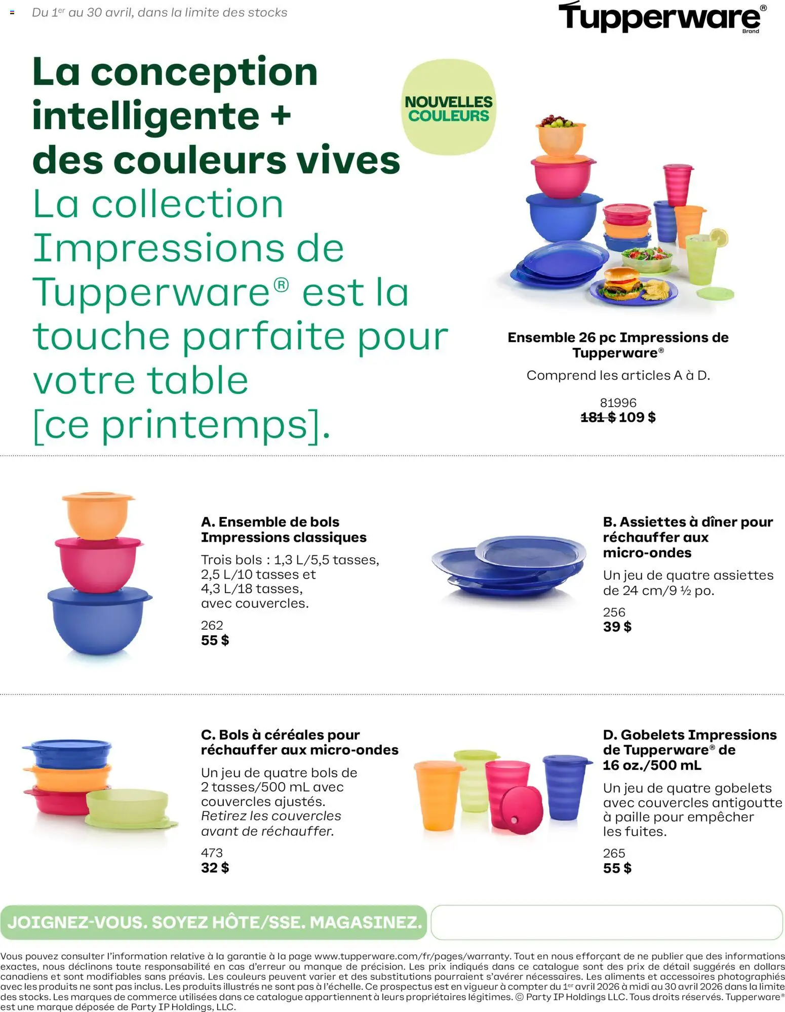 Preview of leaflet Tupperware circulaire from shop Tupperware is valid from Apr 01, 2026