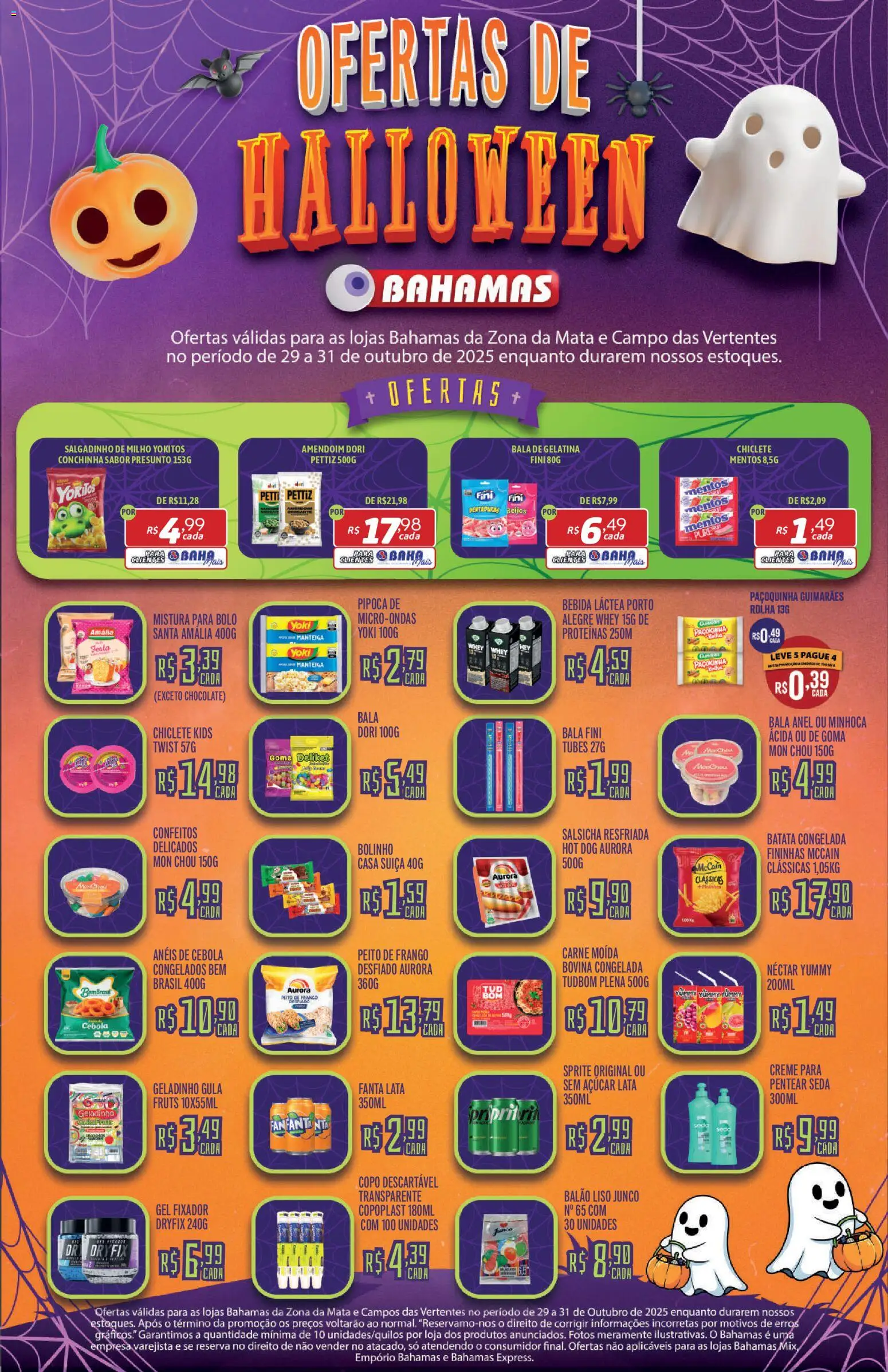 Pré-Visualização do folheto "Ofertas de Halloween" da loja Bahamas Supermercados válido a partir de 29/10/2025
