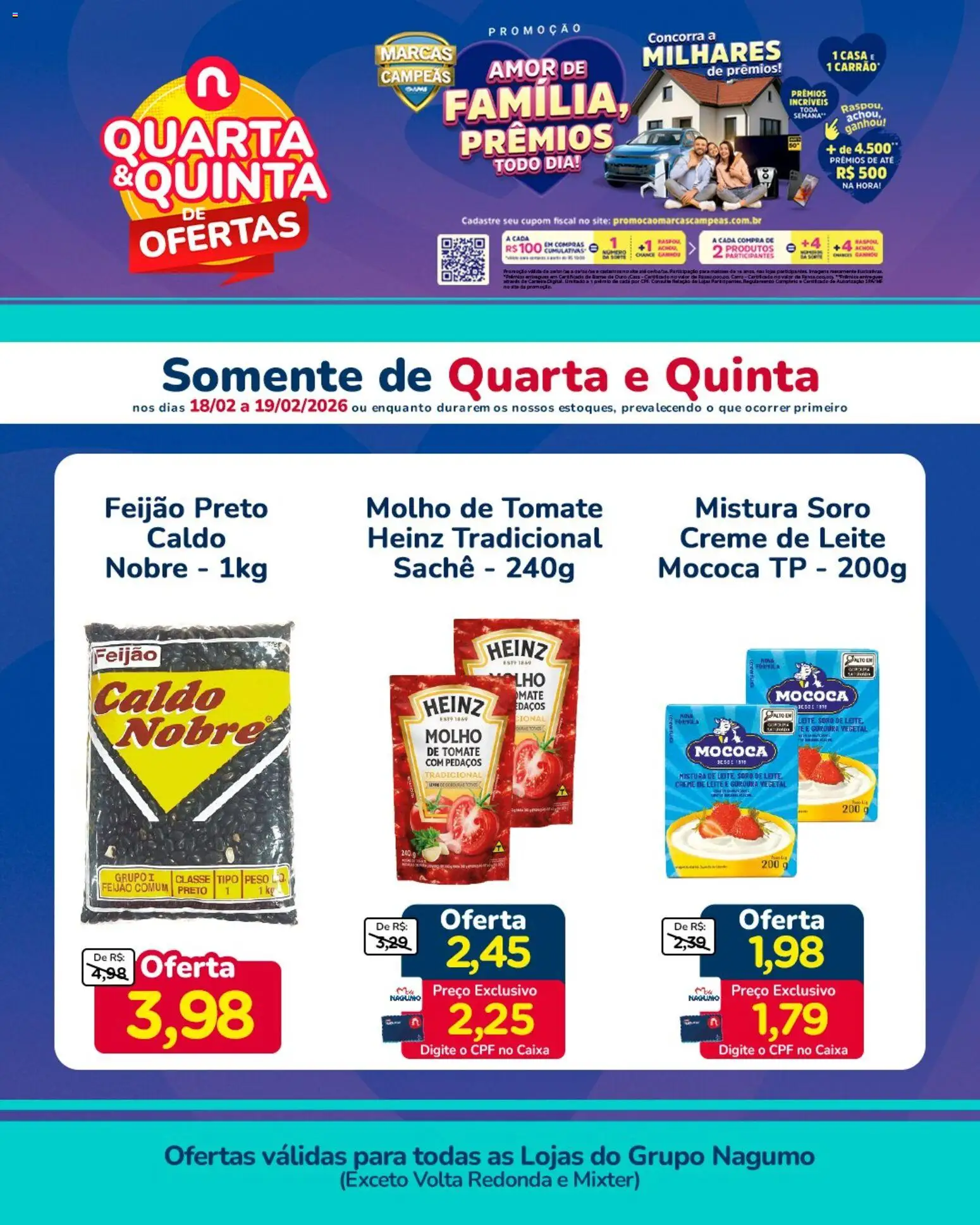 Pré-Visualização do folheto "Ofertas Quarta e Quinta" da loja Nagumo válido a partir de 18/02/2026