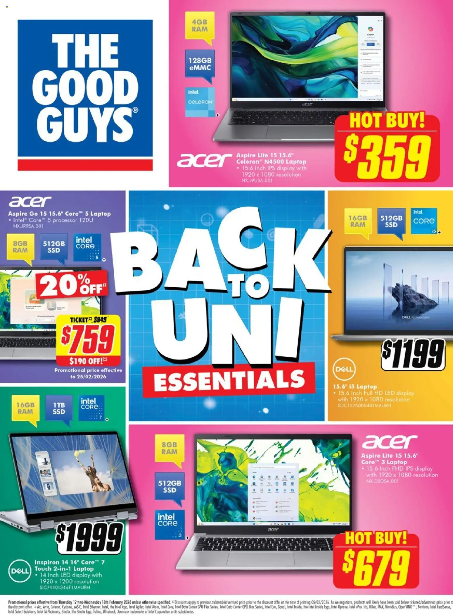 Preview of catalogue Back to Uni Essentials from shop The Good Guys valid 11/02/2026