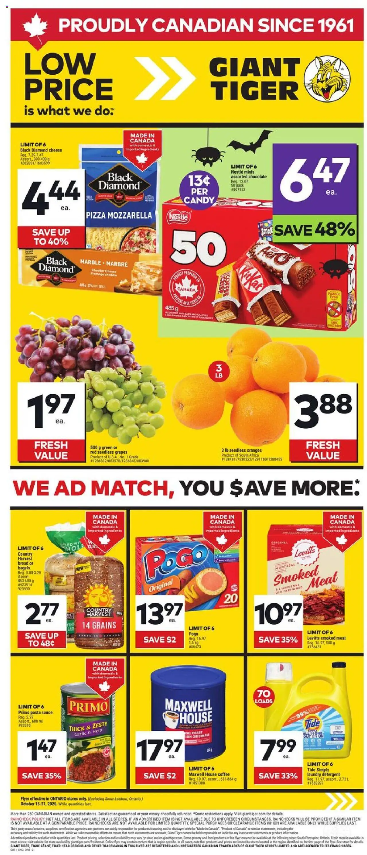 Giant Tiger flyer valid from Oct 15, 2025 - page number 1