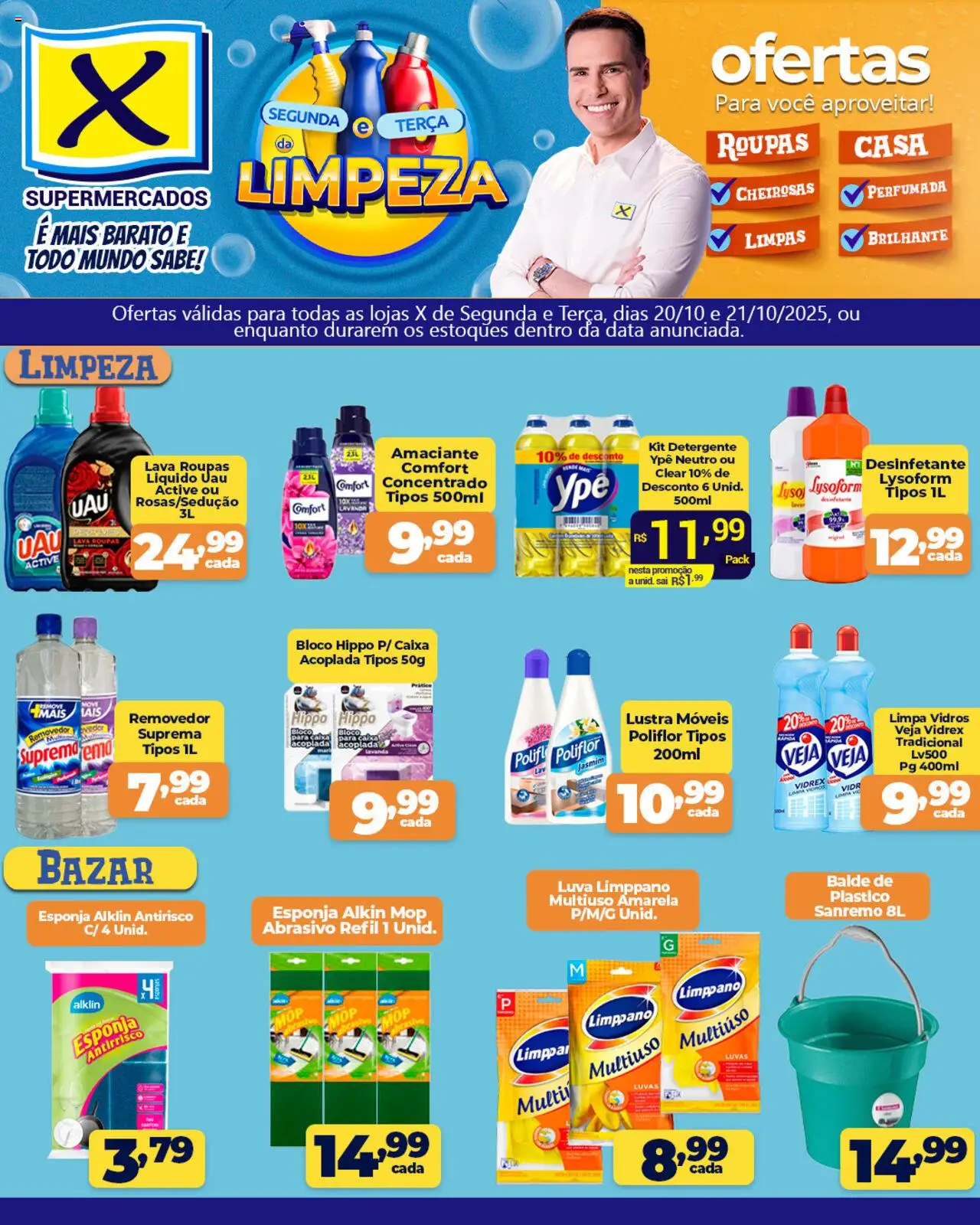 X Supermercados folheto "Ofertas especiais de limpeza" válido a partir de 20/10/2025 - número de página 1